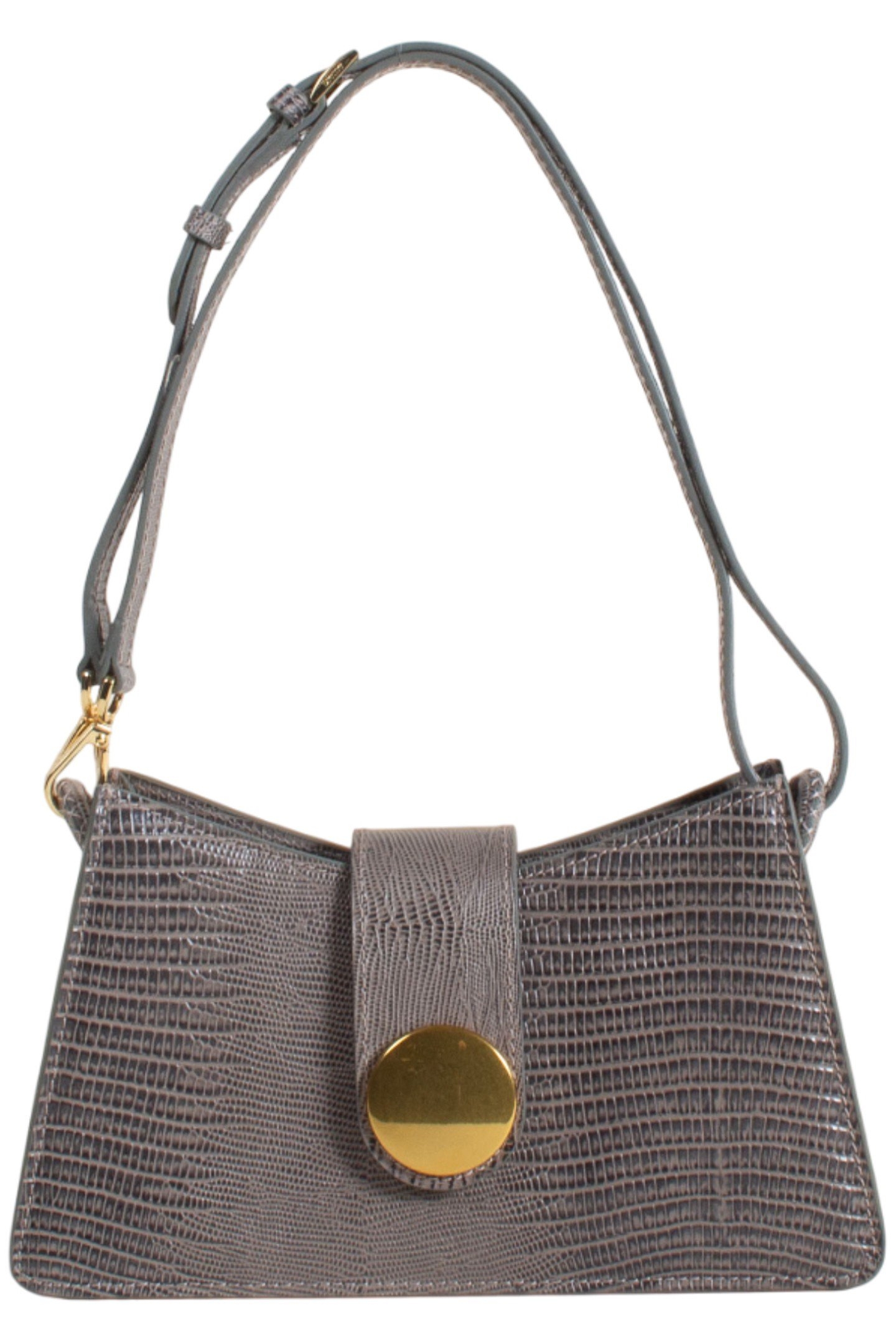 BUCKLE LEATHER LIZARD GREY 2