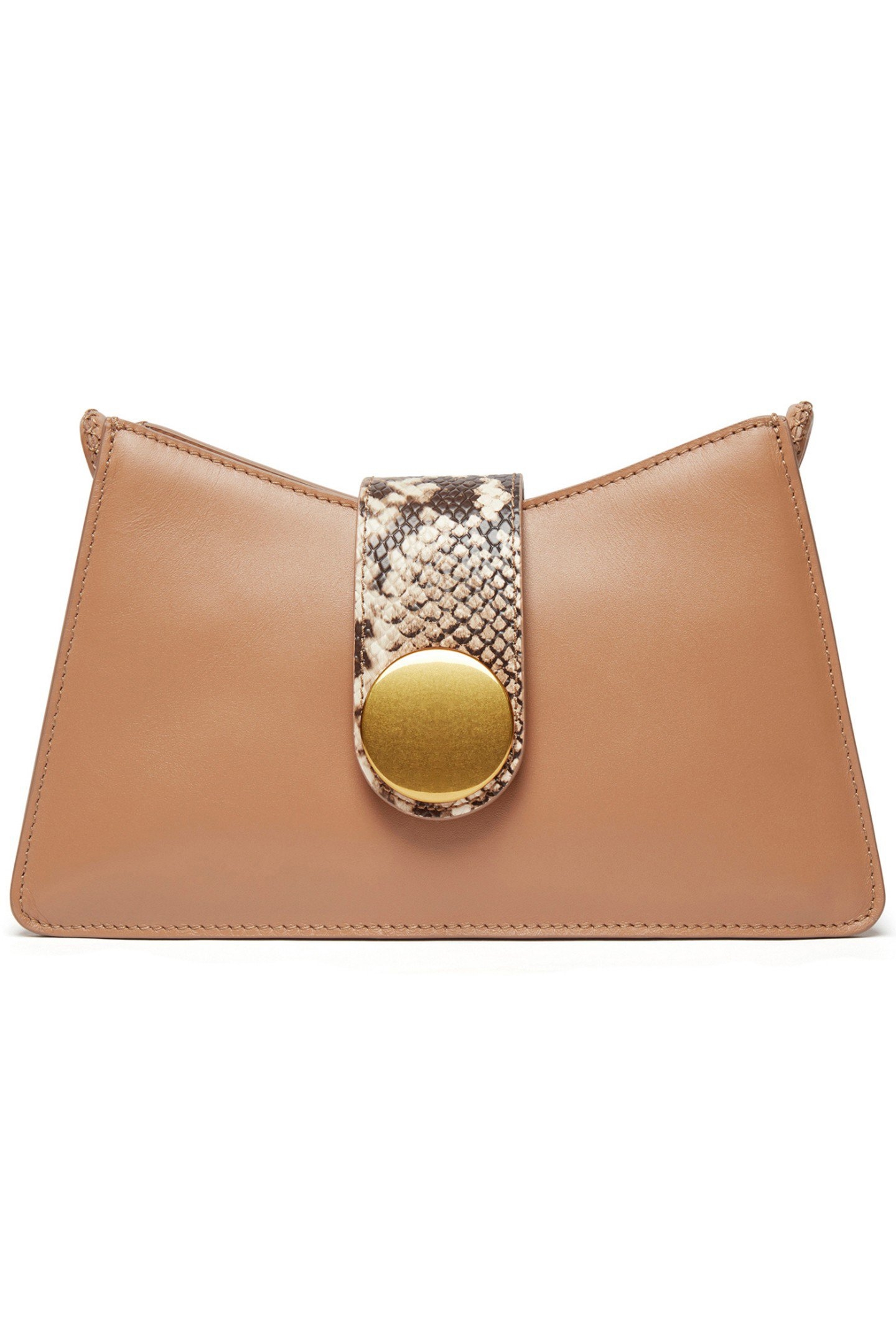 BUCKLE SHOULDER BAG CAMEL/PYTHON PRINT SAND 5