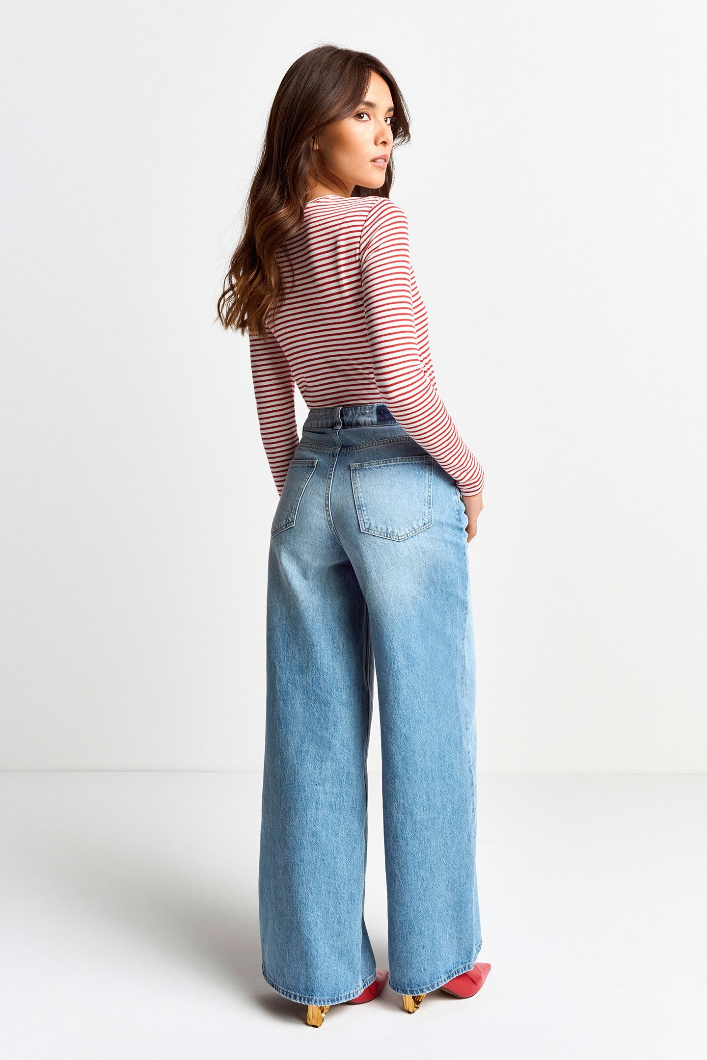 ORGANIC SPARKLE LONGSLEEVE STRIPED POPPY RED 3