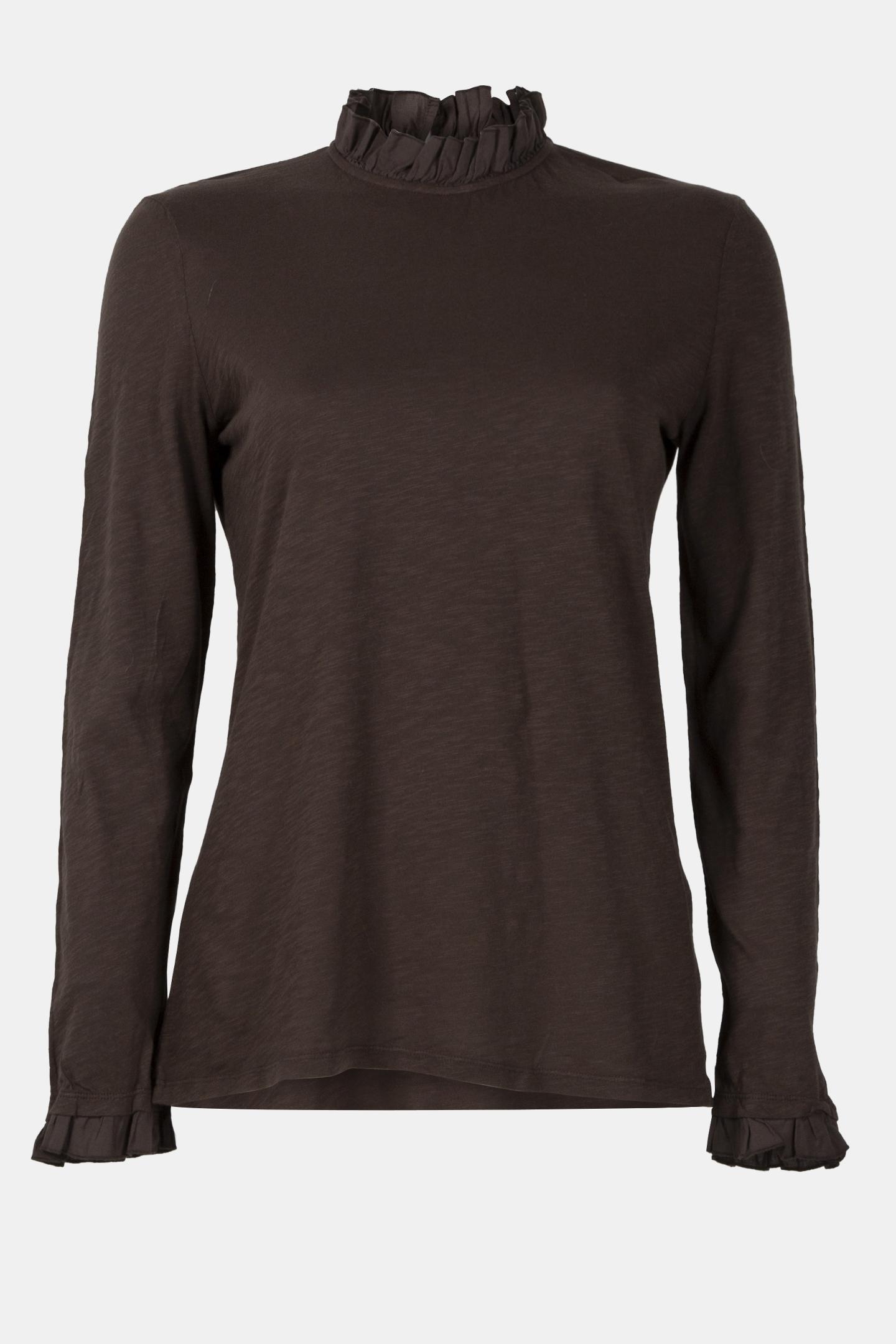ORGANIC SLUB FRILL LONGSLEEVE ESPRESSO 4