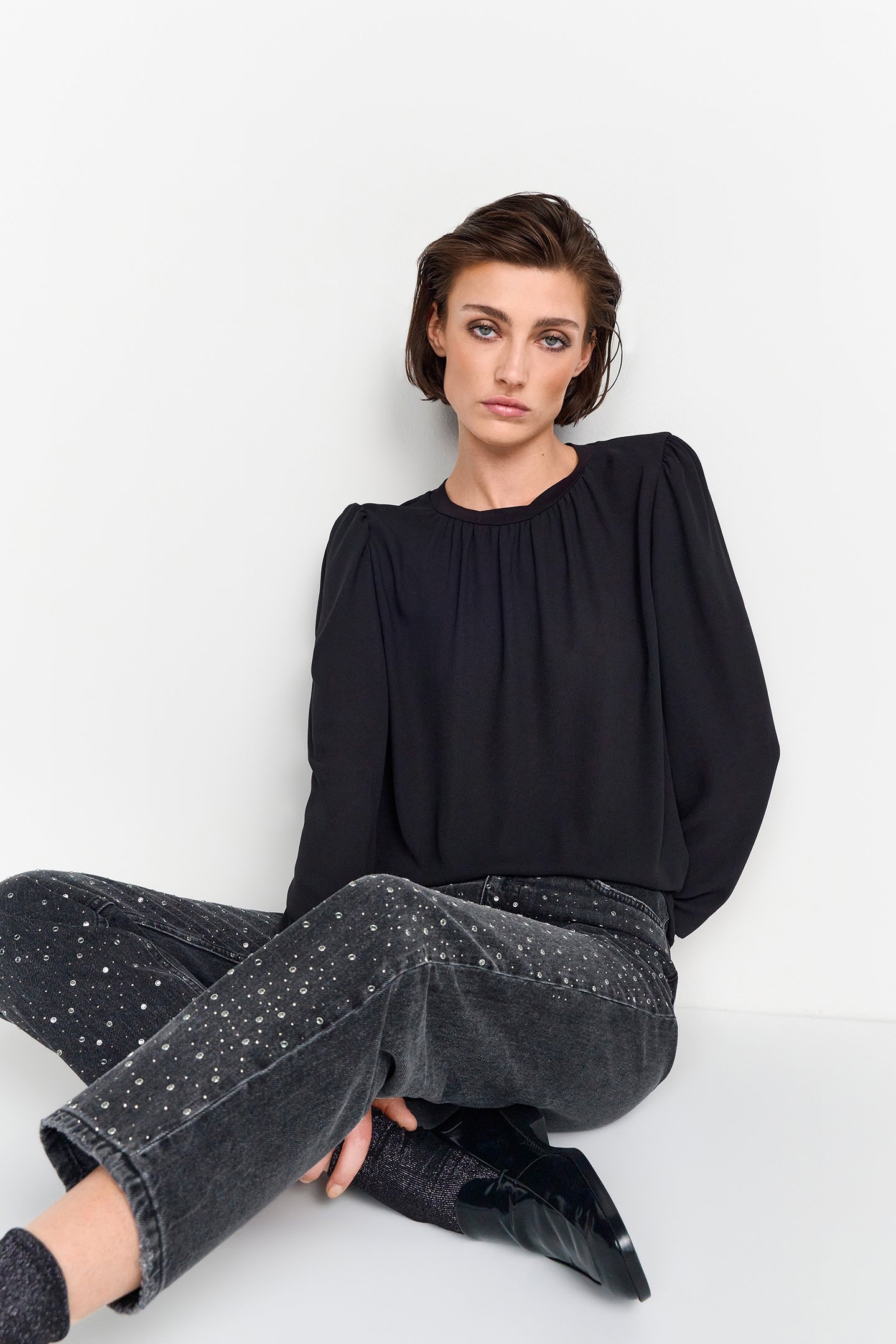 MAT MIX BLOUSE BLACK 4