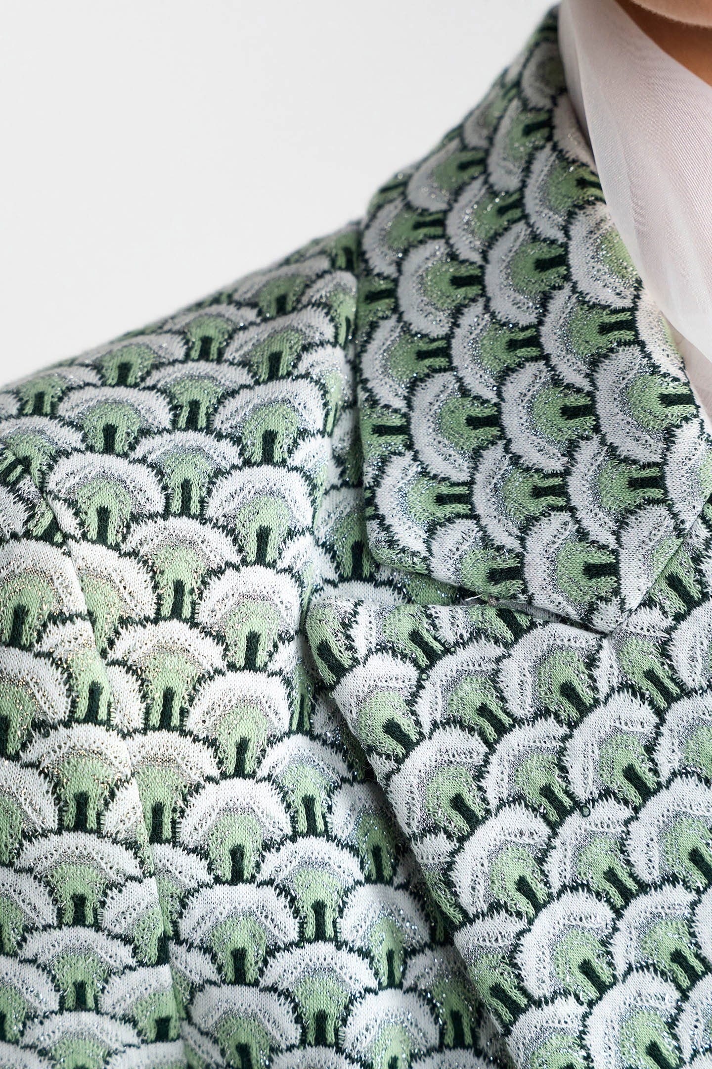 CROPPED JACQUARD BLAZER MATCHA 5