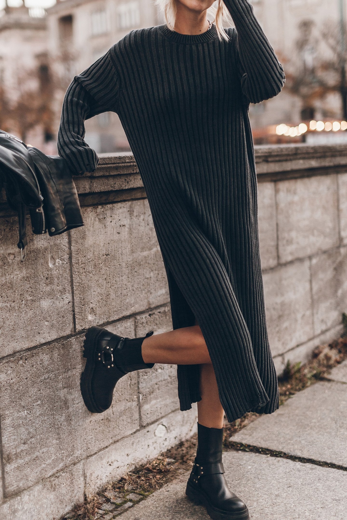 THE DARK FADED KNIT LONGSLEEVE DRESS 4