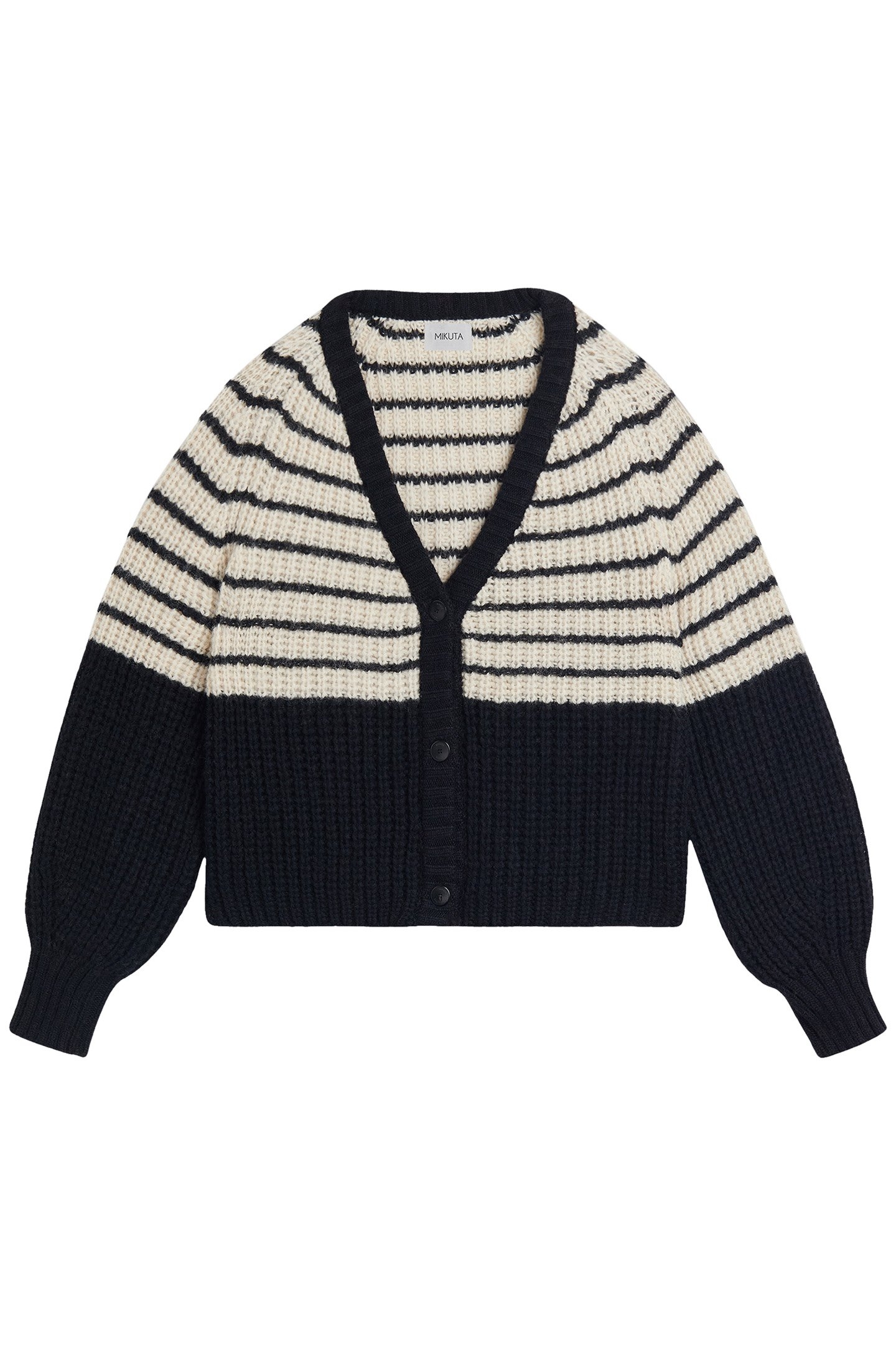 THE STRIPED SHORT KNITTED CARDIGAN 1