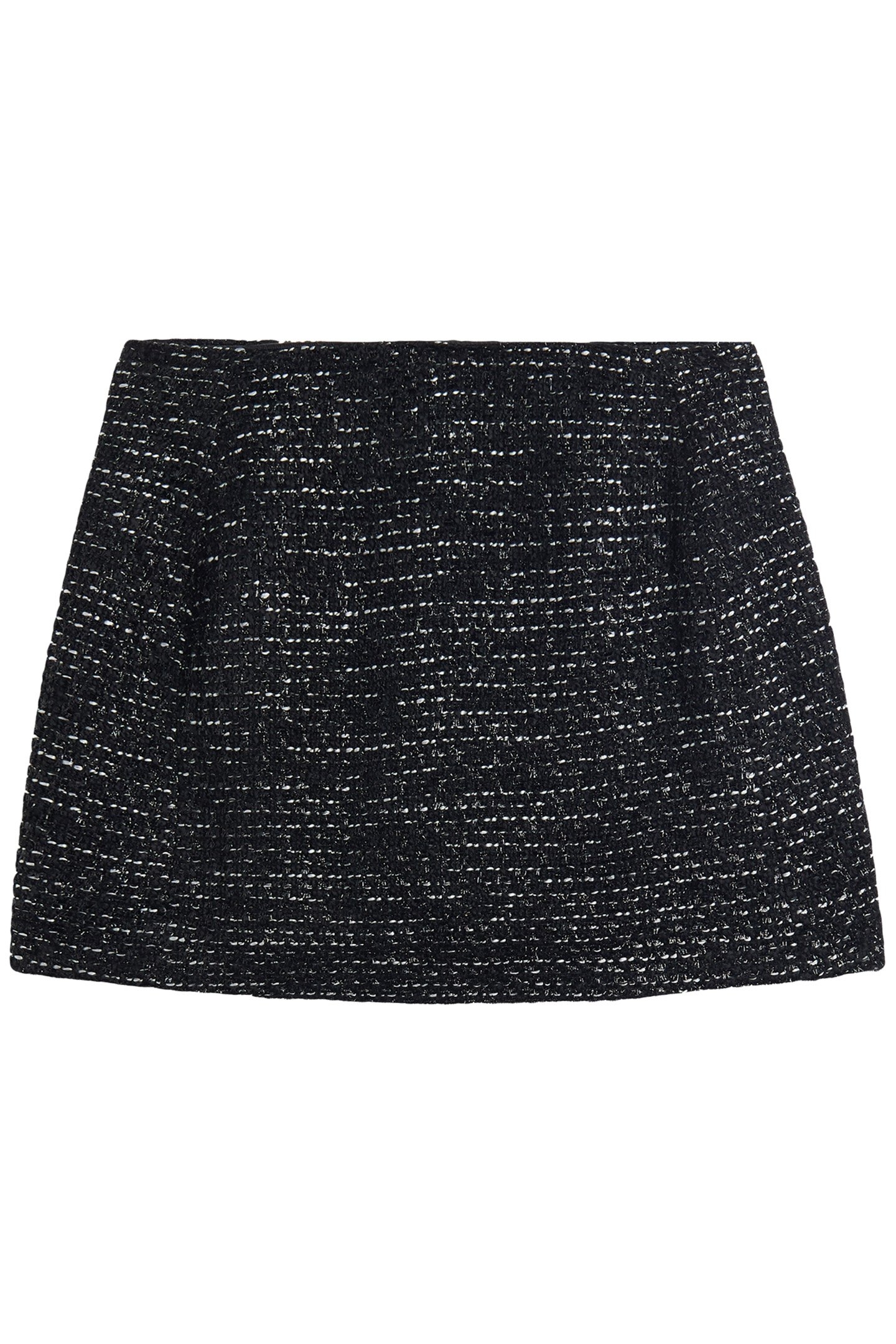 THE BLACK SPARKLY SHORT STRAIGHT TWEED SKIRT 3