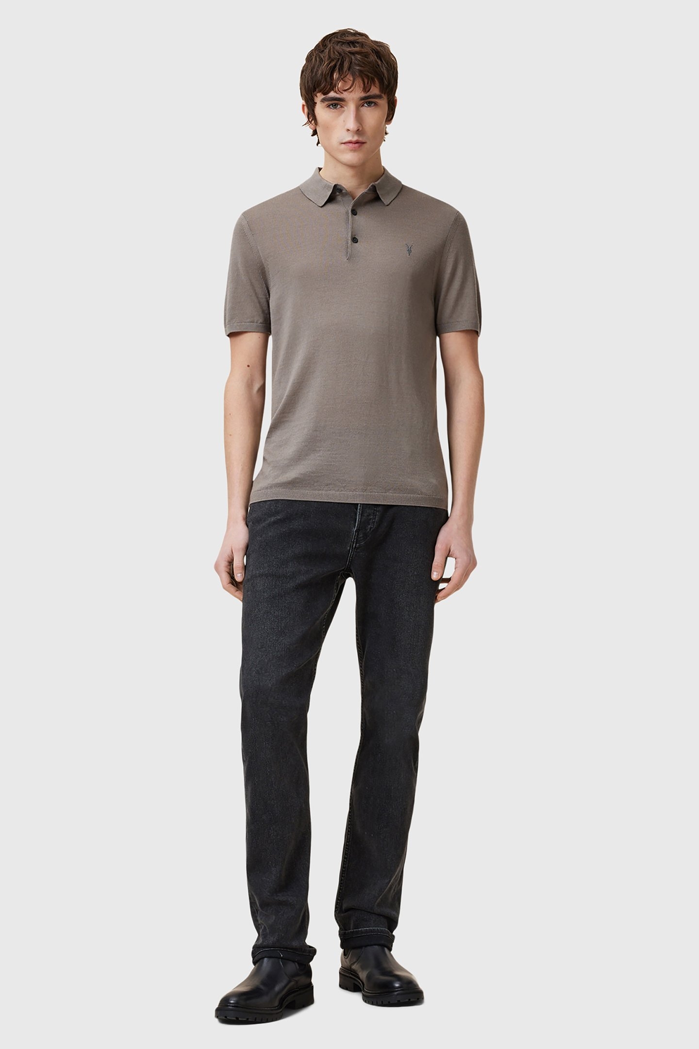 MODE MERINO SS POLO CHESTNUT BROWN 2