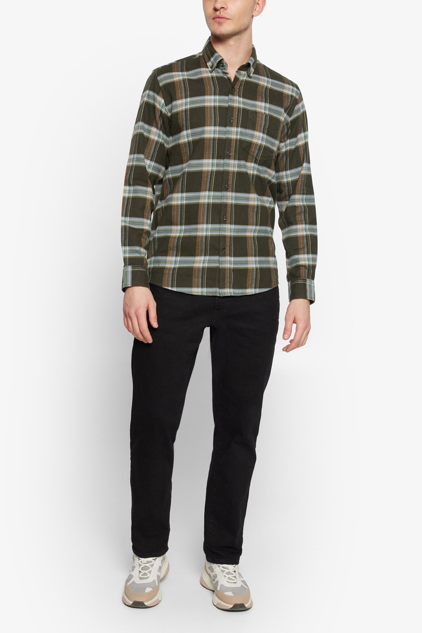 SONNYSI FLANNEL CHECK L/S SHIRTS FULL GREEN 3