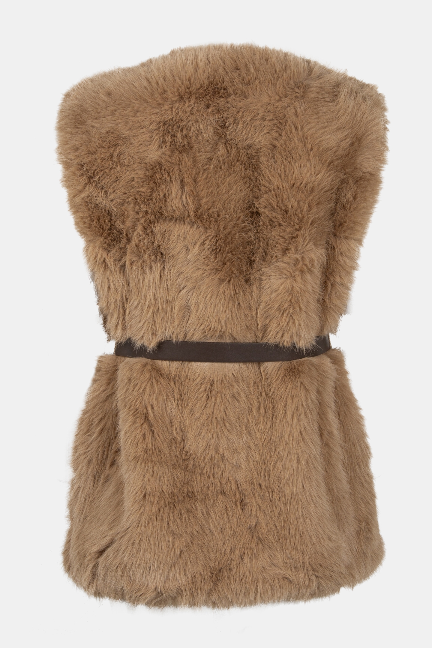 CHLOE FUR VEST HERB TAN MULTI 4