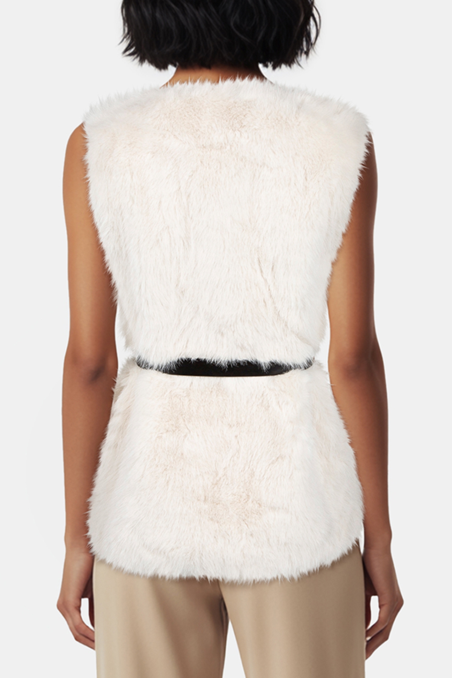 CHLOE FUR VEST PALE PEARL MULTI 3
