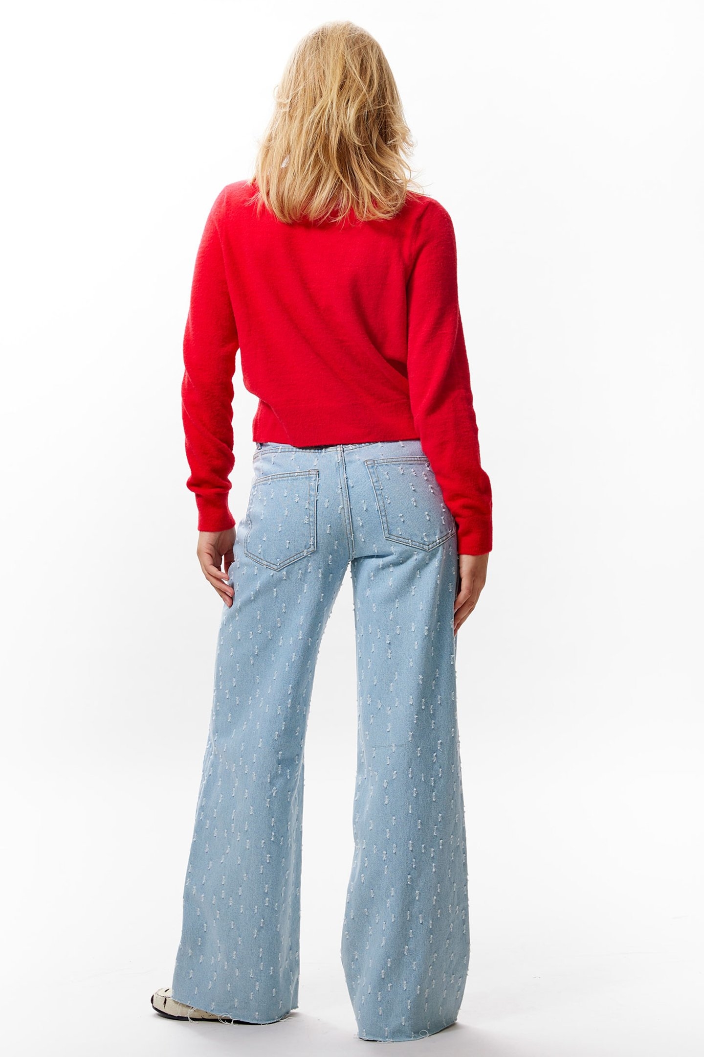 LOOSE FIT JEANS WITH TEXTURED FABRIC BLUE 3