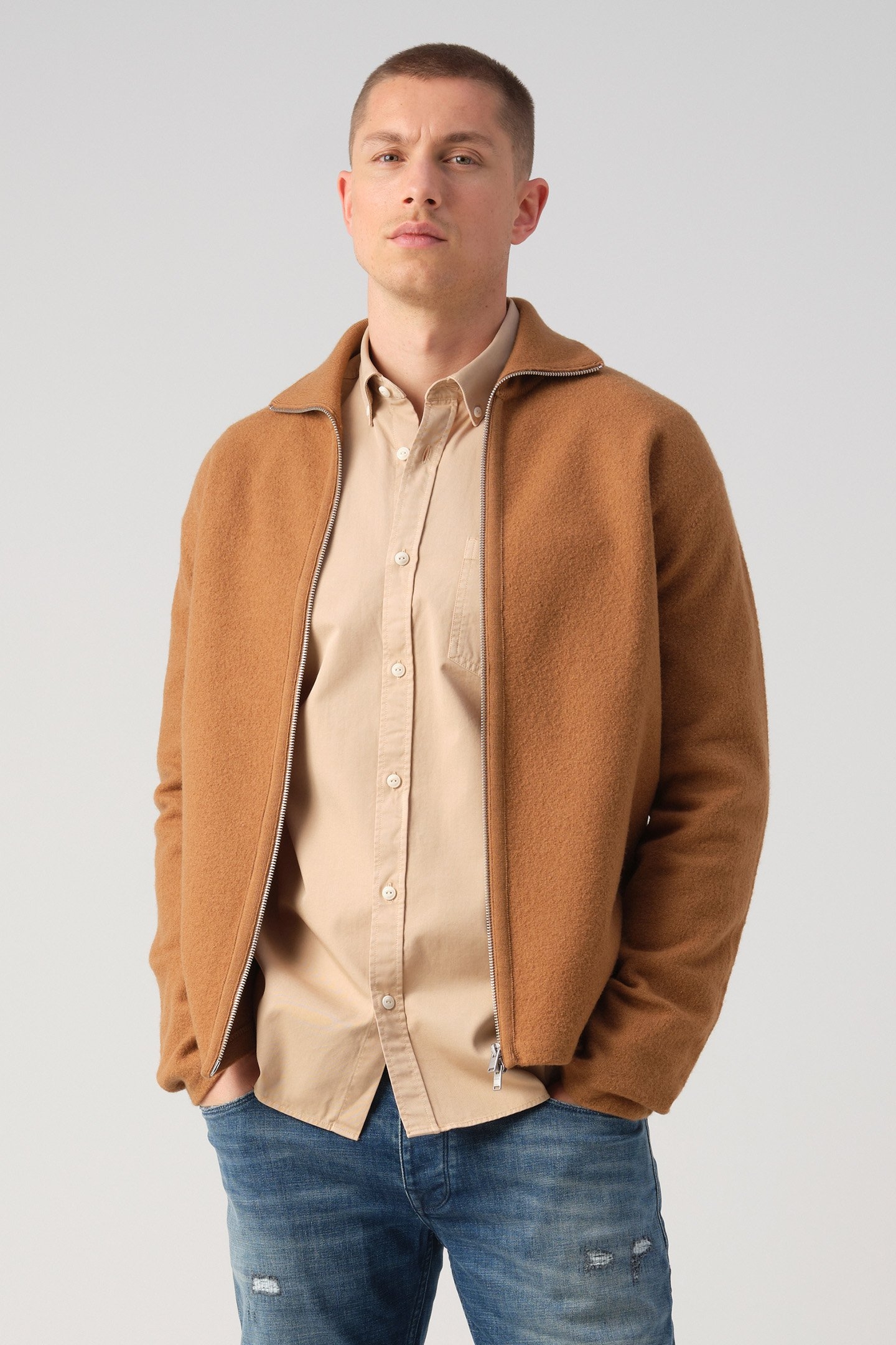 J.C. RAGS RANDY VEST TOASTED COCONUT 1