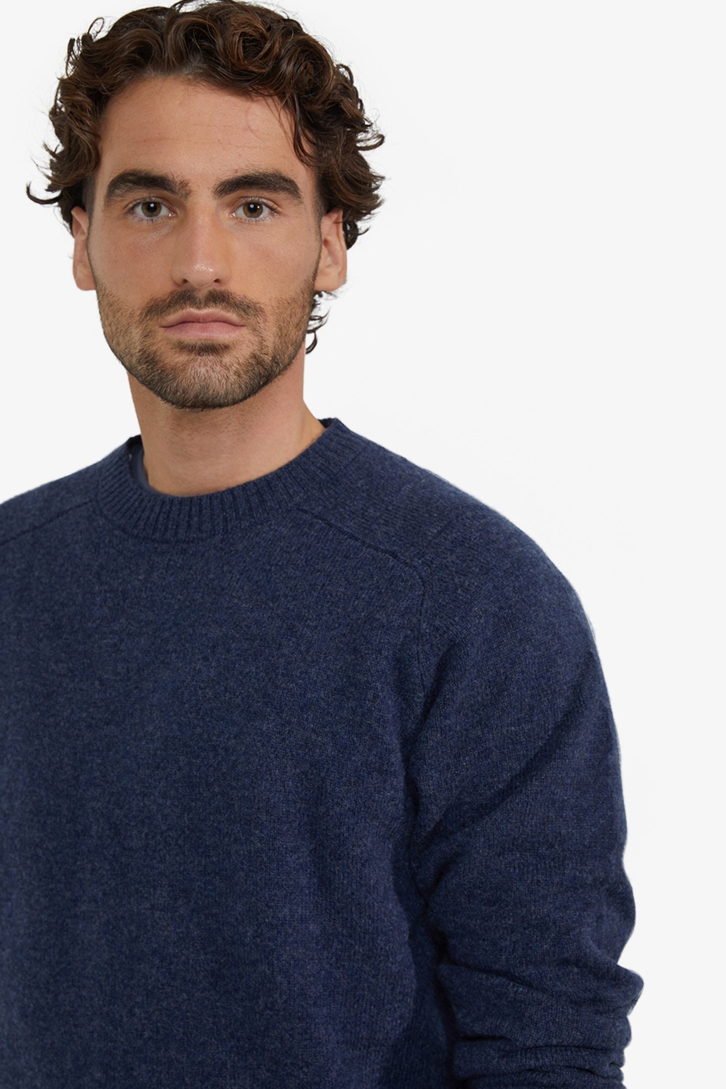 LAMBSWOOL CREW NECK SWEATER NAVY 4