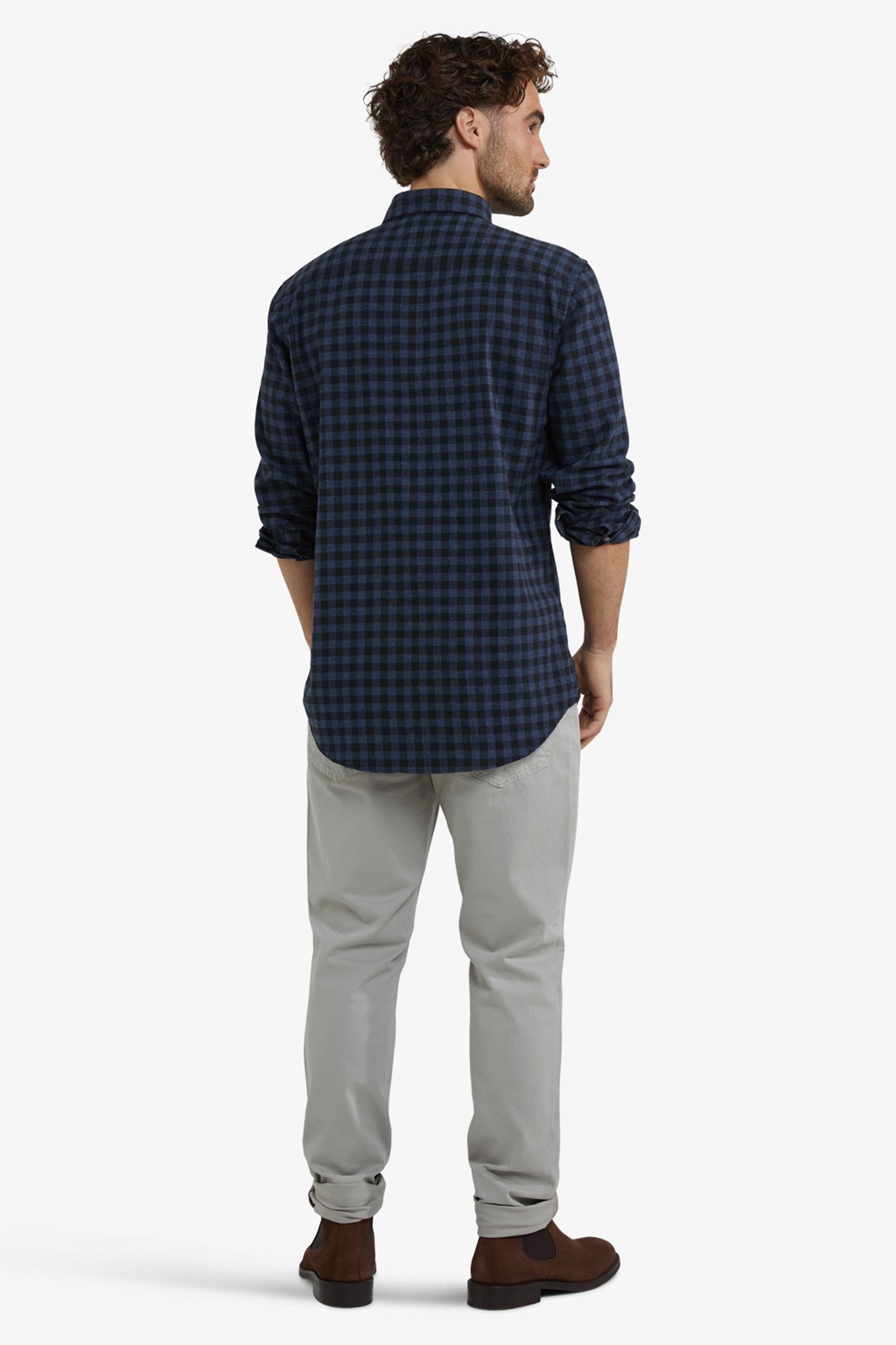 FLANNEL BLUE CHECK SHIRT NAVY 3