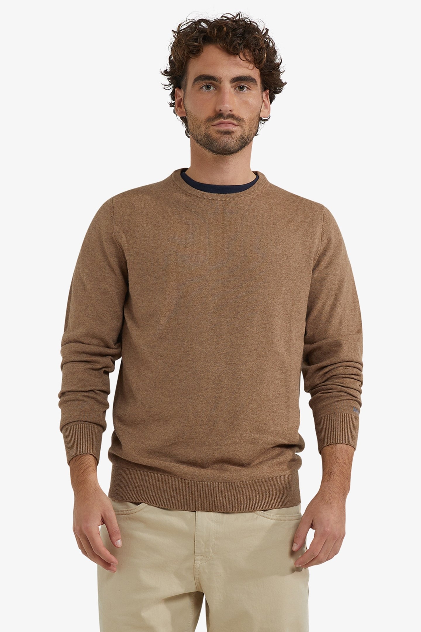 C-NECK SWEATER WALNUT 1