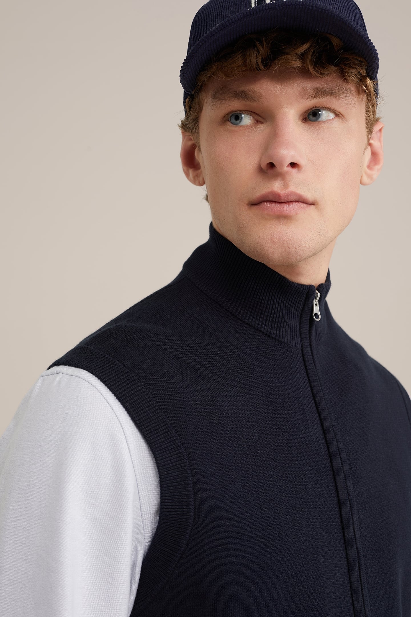 CARDIGAN WITH ZIPPER NAVY BLUE 5