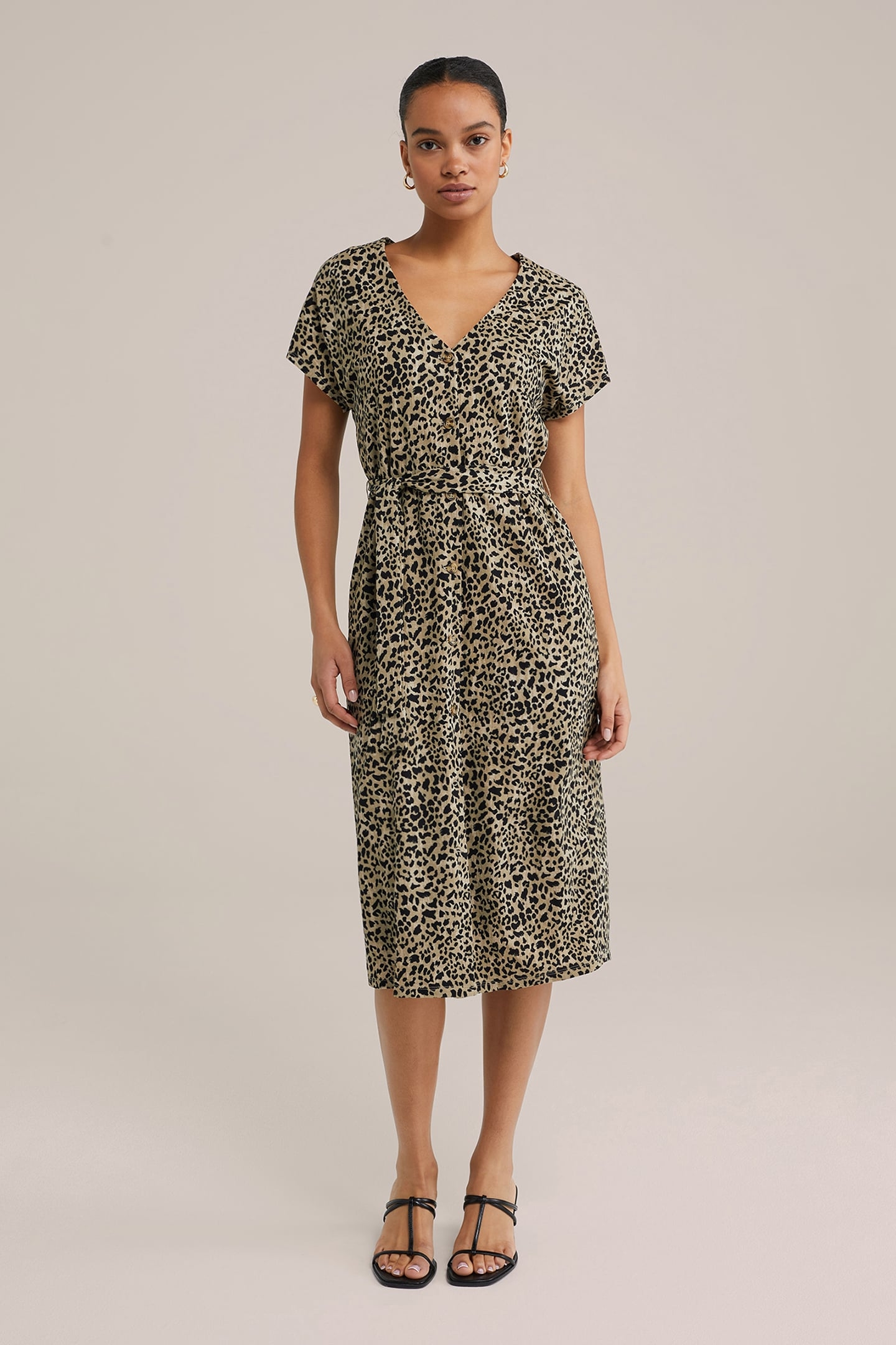 DRESS MIDI LIGHT BROWN 1