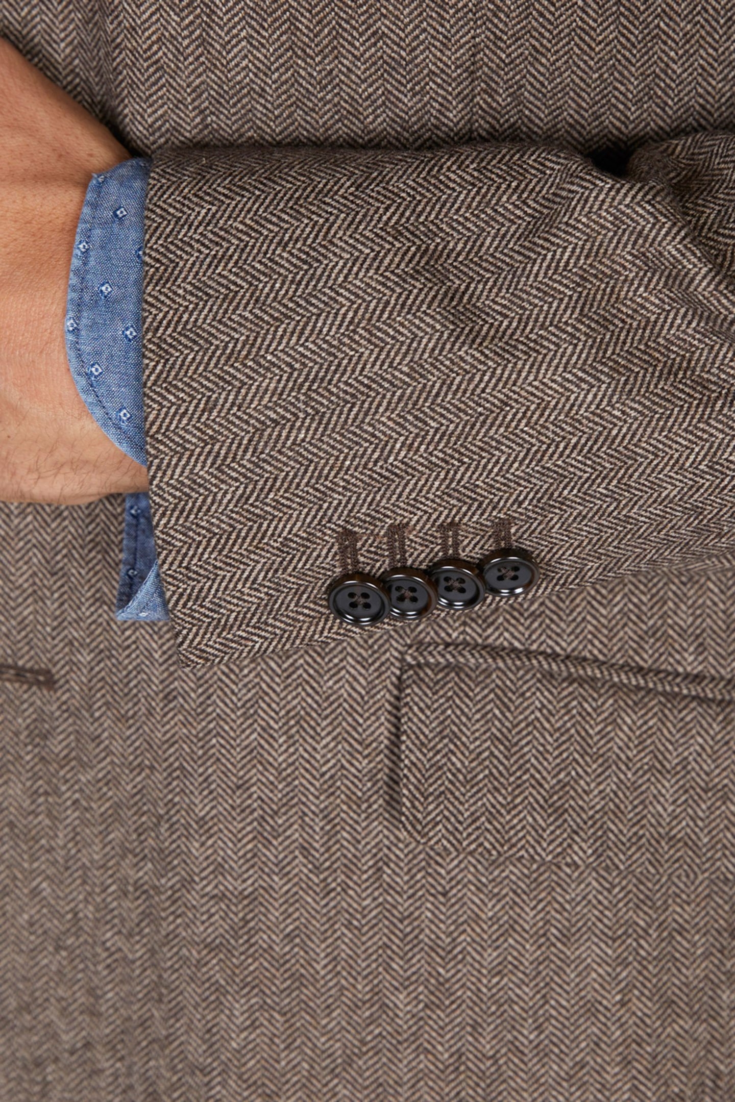 2 BTN FLAP PKT BLAZER BROWN 5