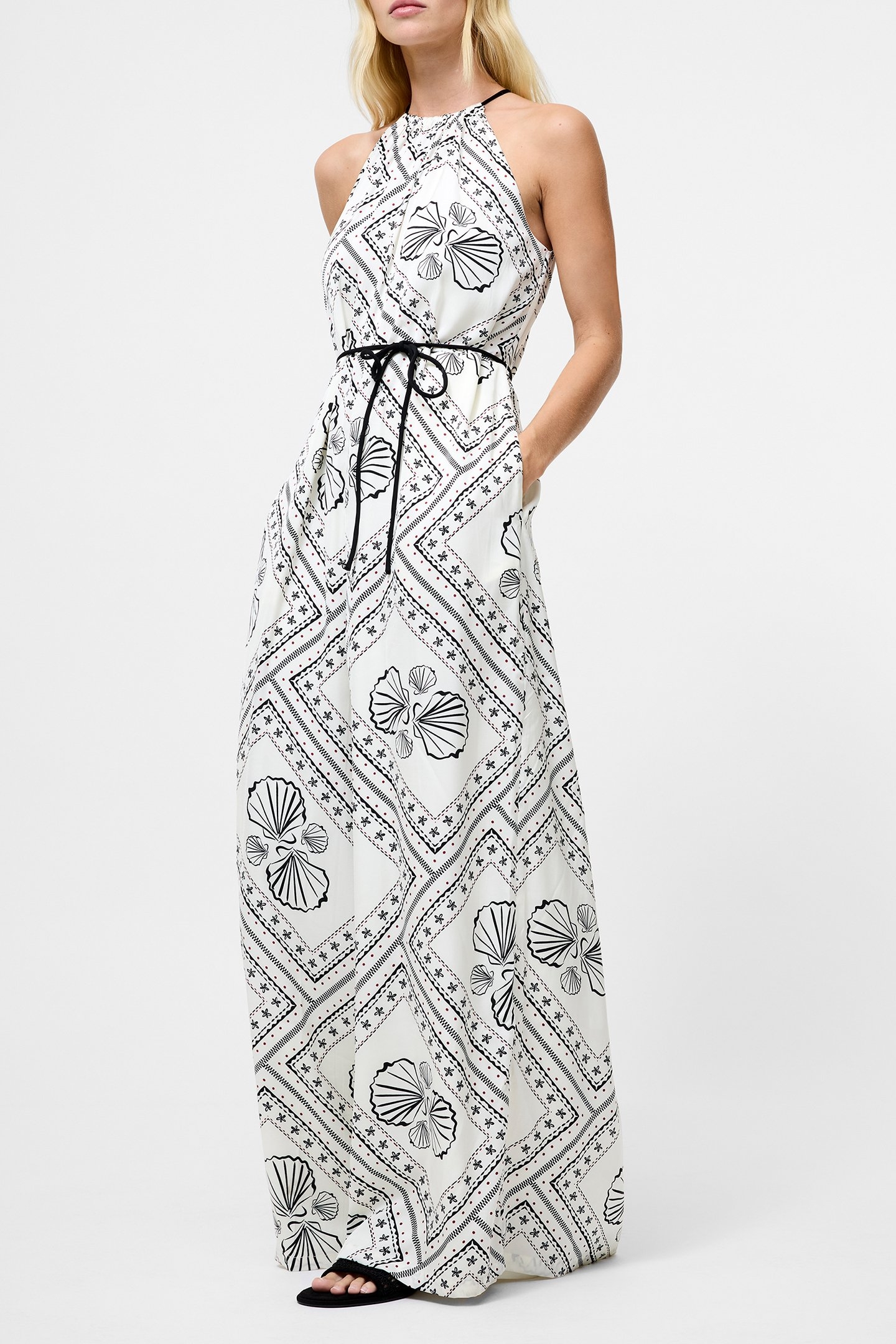 CATHERINE DAMASCO JUMPSUIT WHITE/BLACK 3