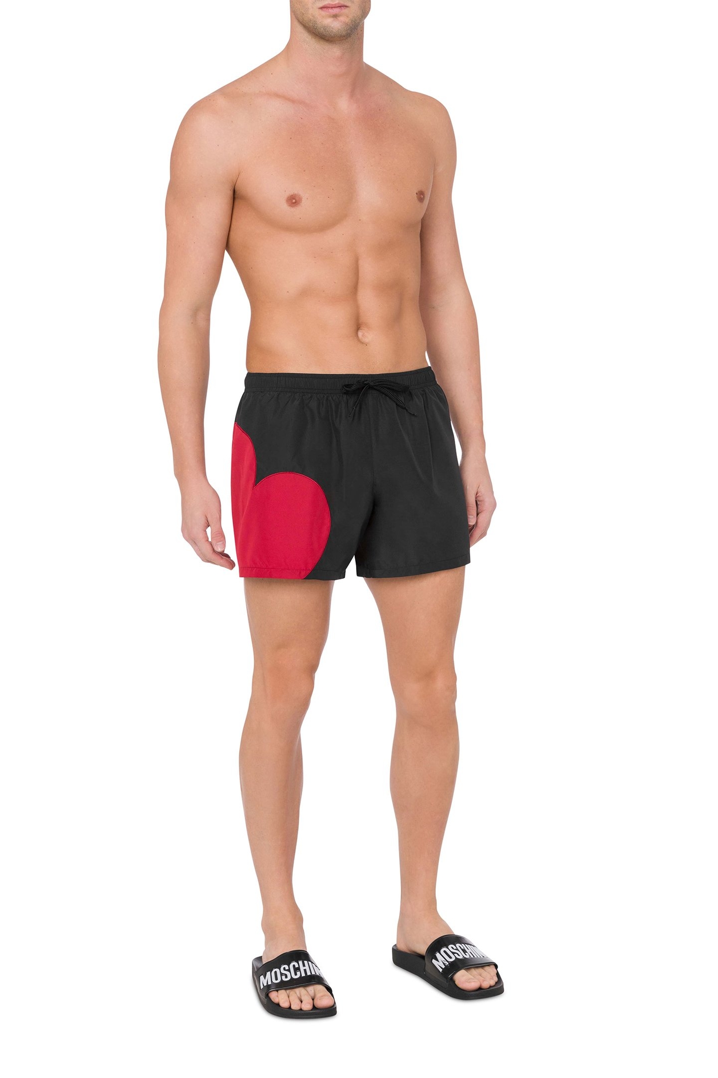 HEART GRAPHIC SWIM SHORTS BLACK 1