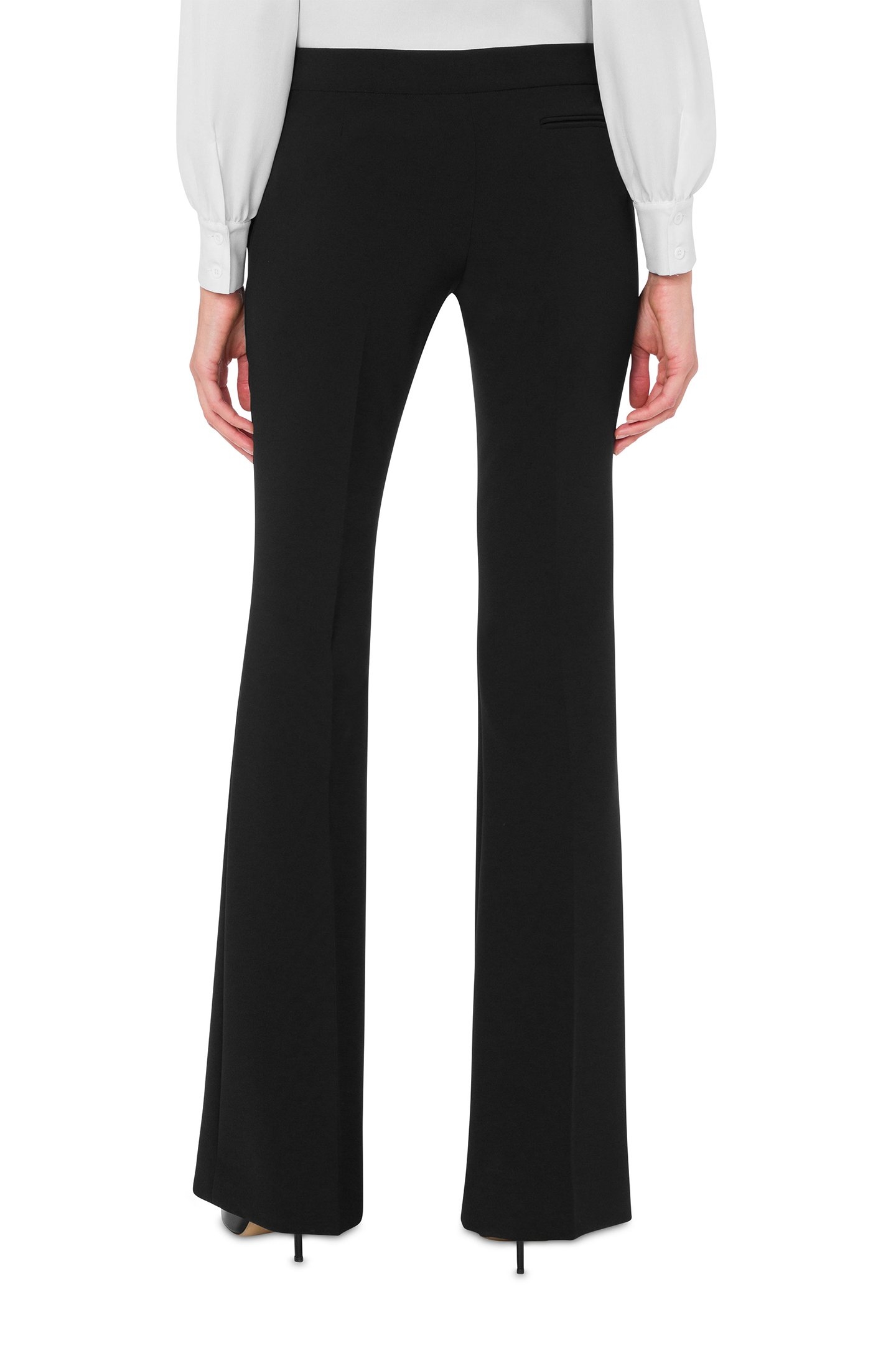 FLARE CREPE TROUSERS BLACK 2