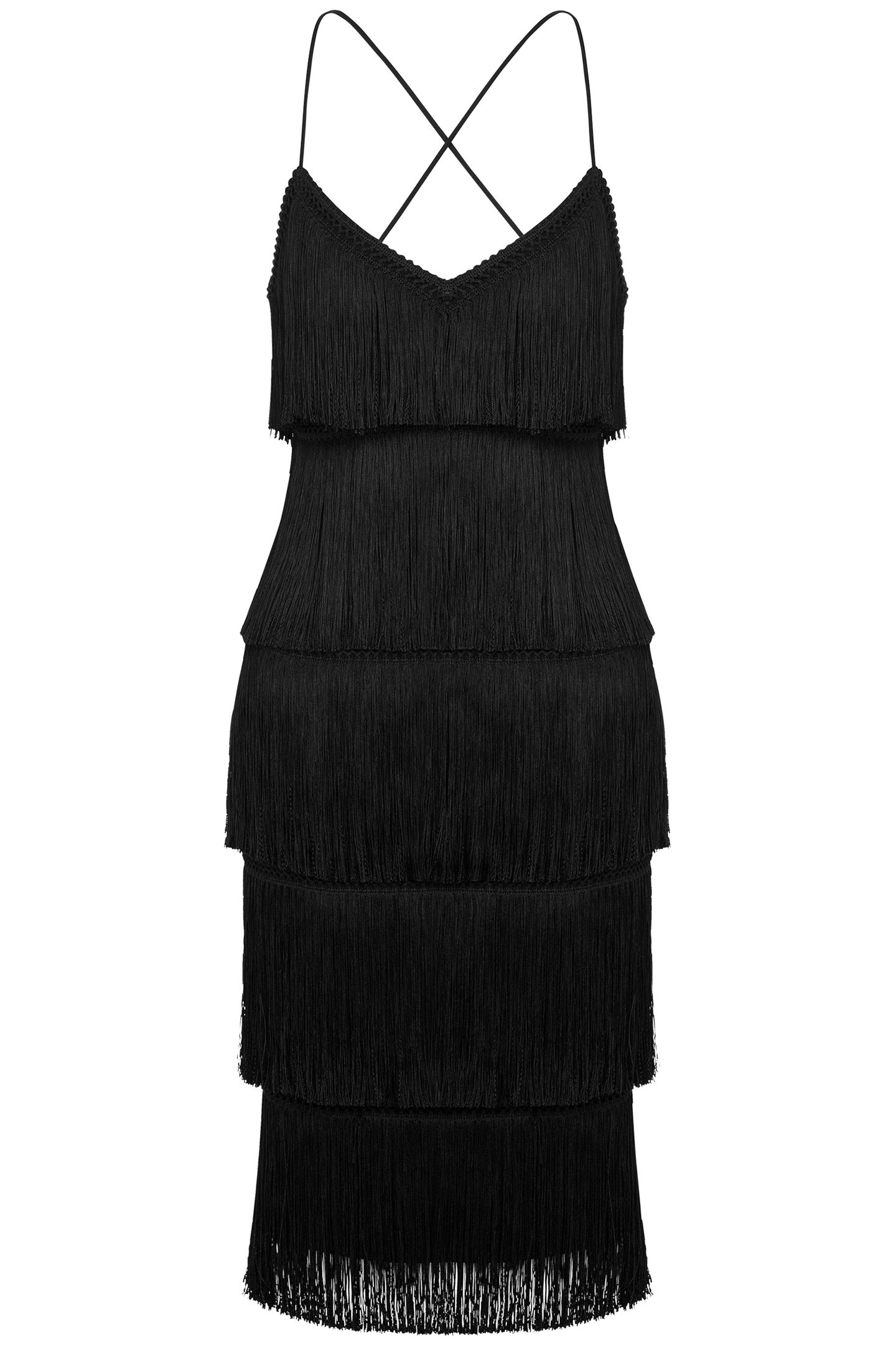 DRESS WITH FRINGES BLACK 3
