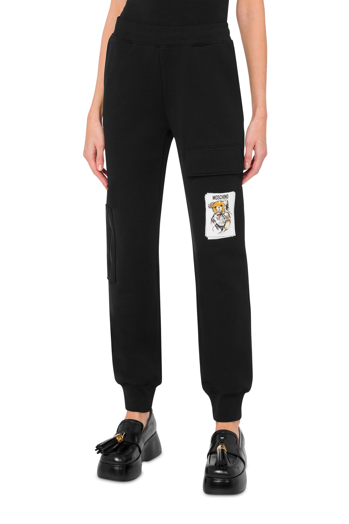 JOGGING PANTS WITH TEDDY BLACK 1