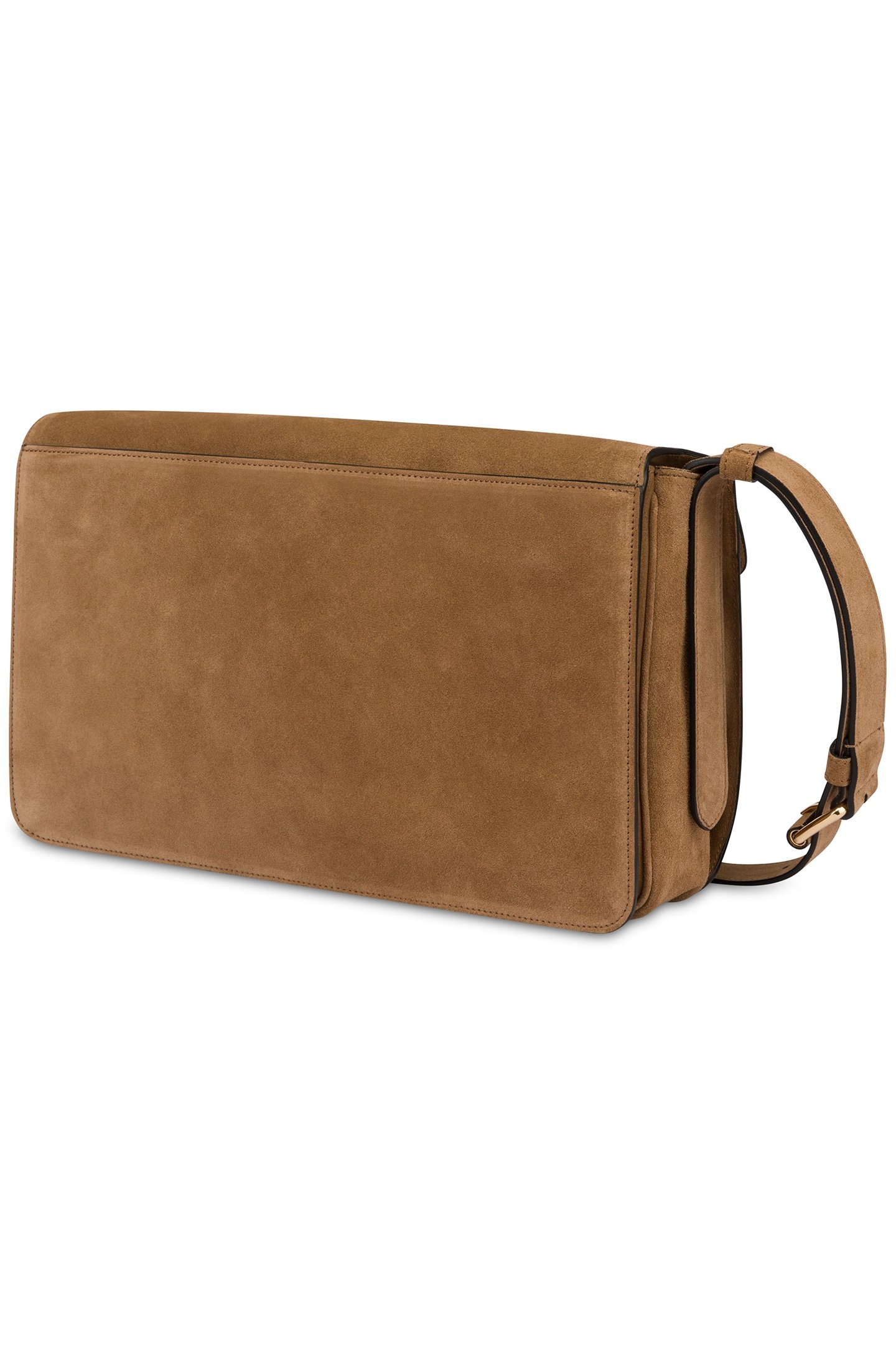 PEACE & SOFT SPLIT LEATHER SHOULDER BAG BROWN 2