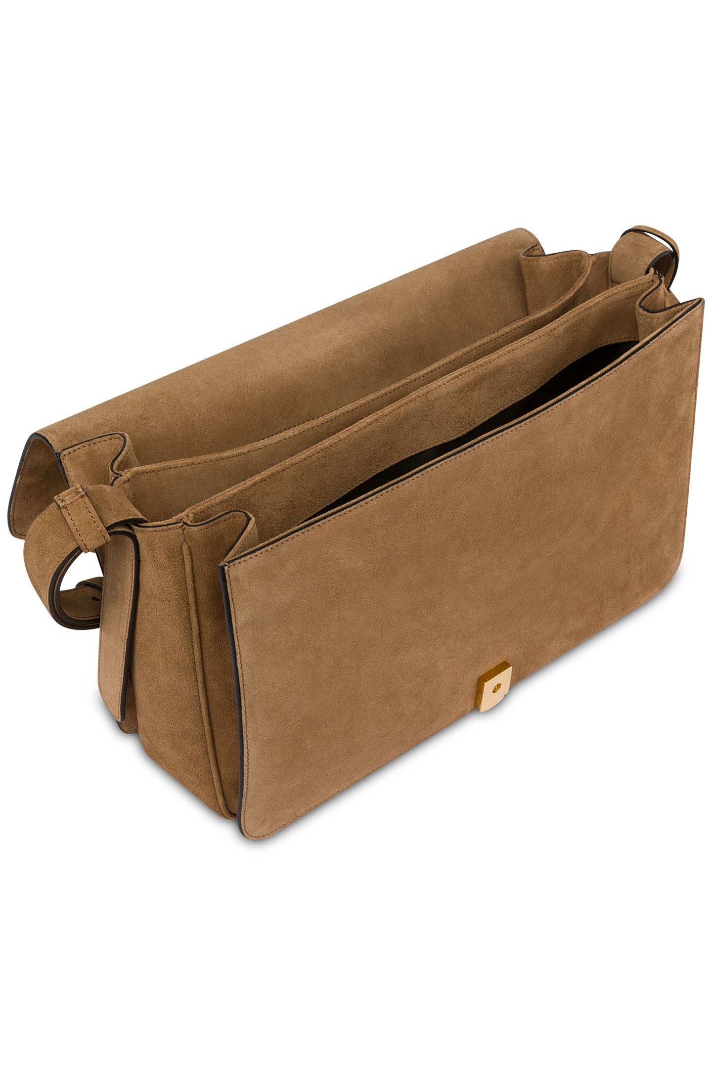 PEACE & SOFT SPLIT LEATHER SHOULDER BAG BROWN 3