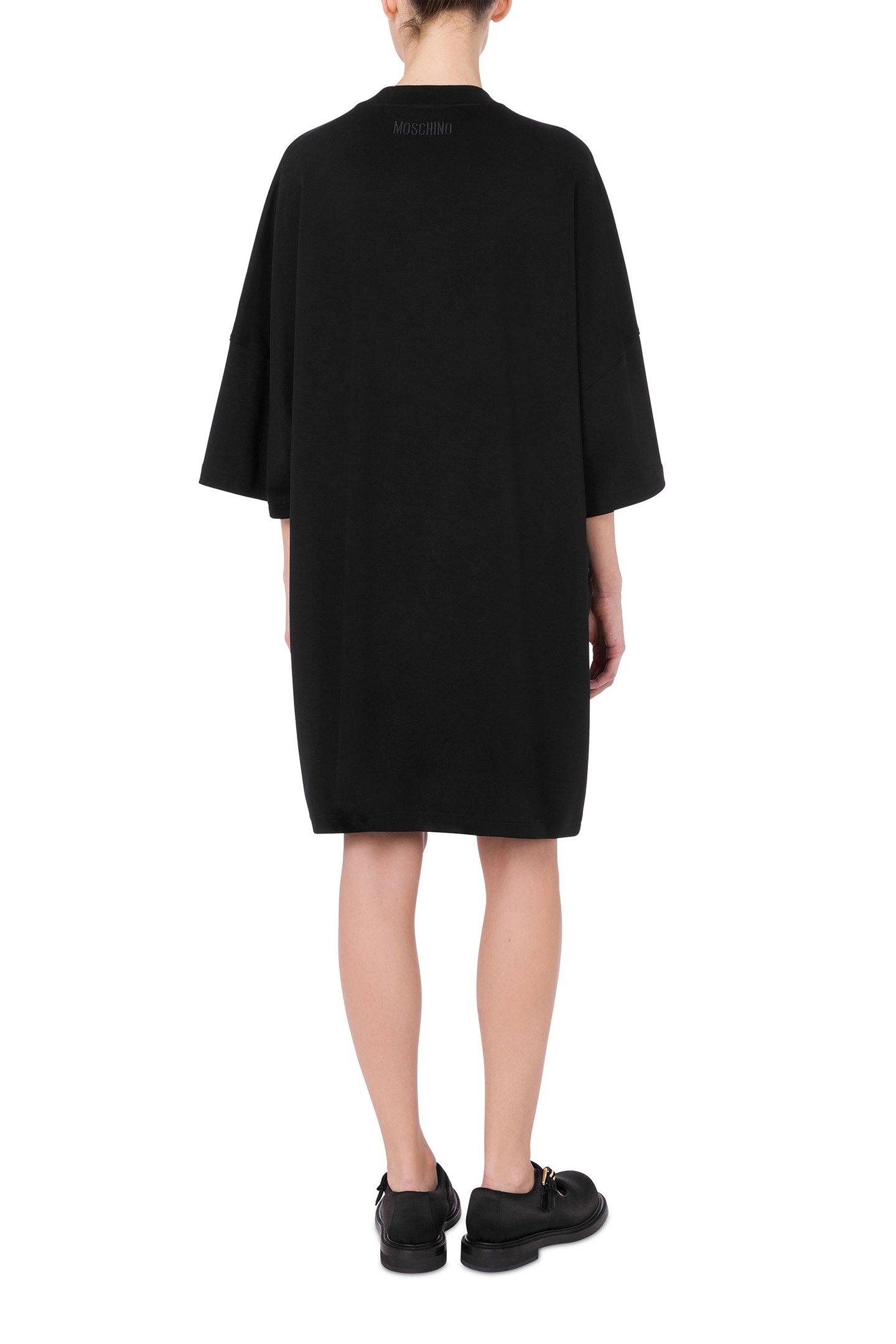 PEACE & PEARLS COTTON INTERLOCK DRESS BLACK 2