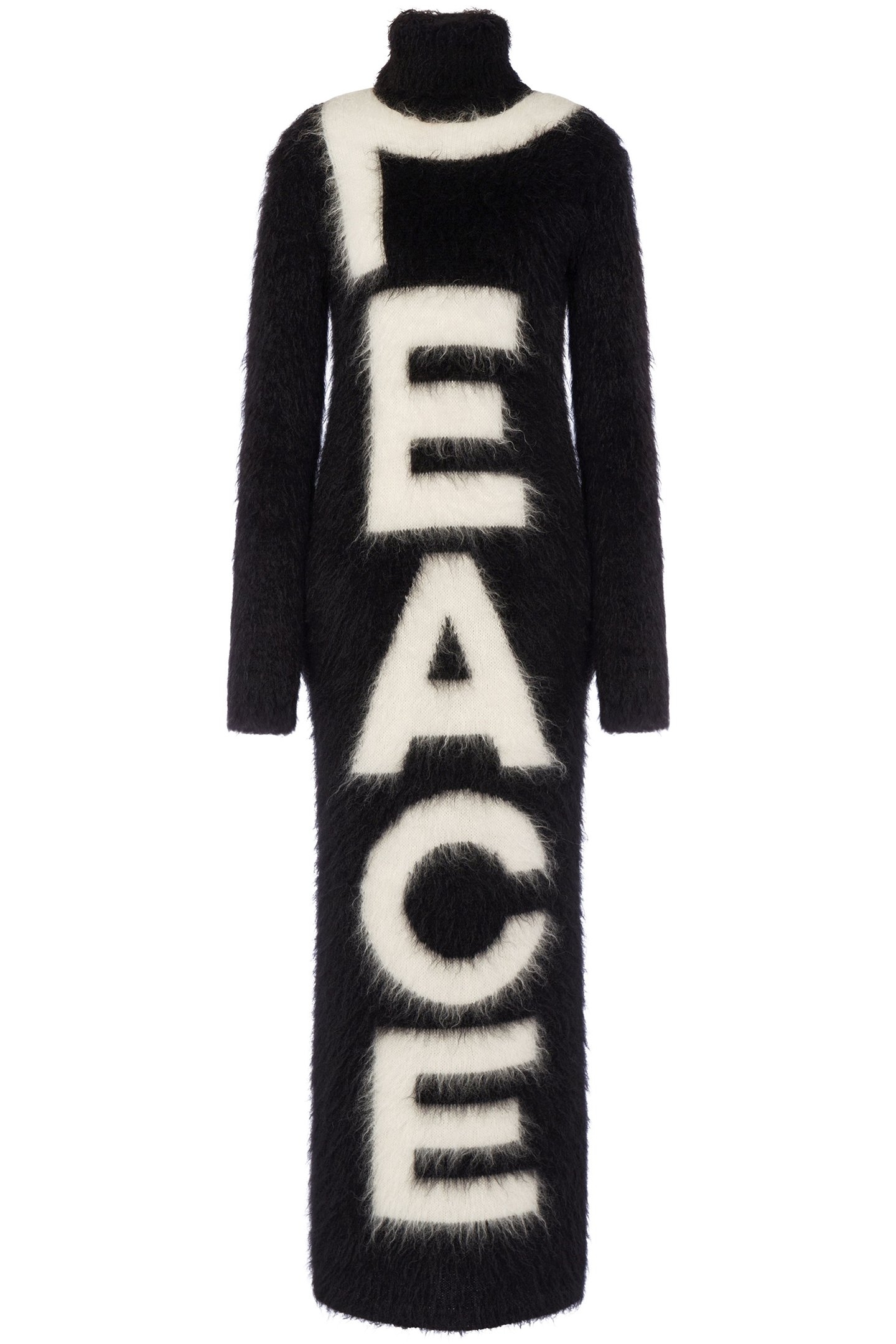 PEACE BRUSHED MOHAIR DRESS BLACK 3