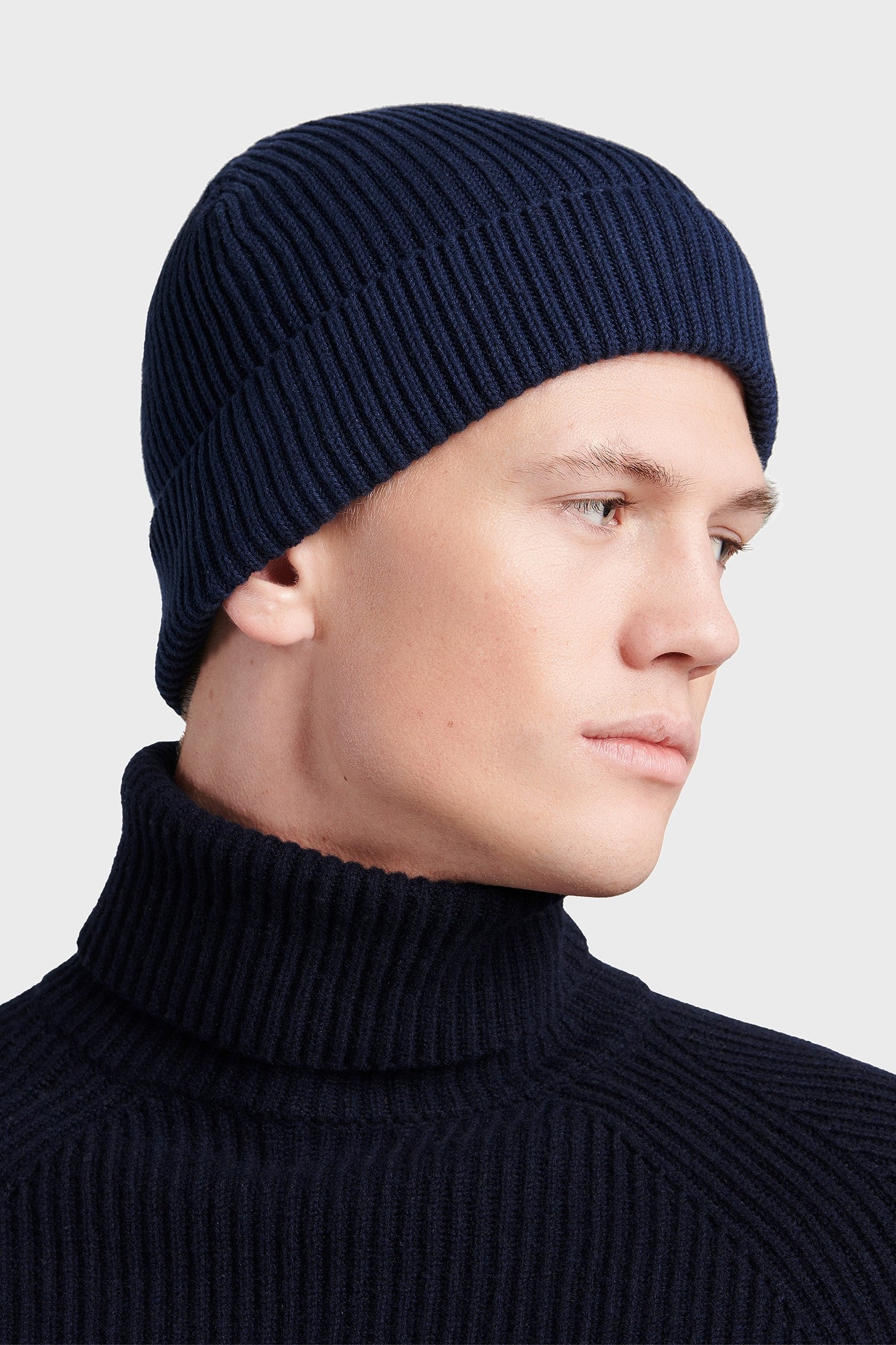 BEANIE ORGANIC COTTON-STRETCH NAVY 2