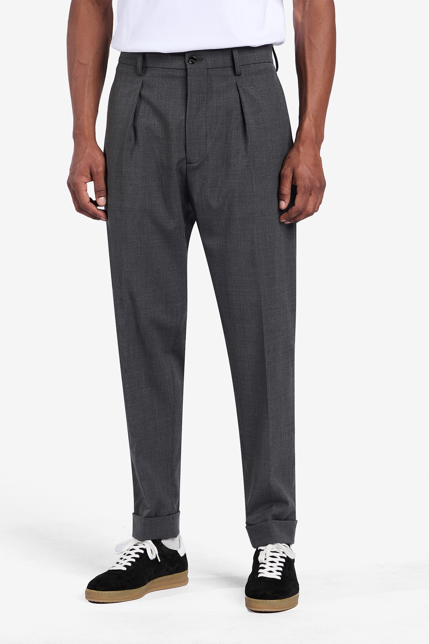 SOUTHWICK WASHABLE WOOL-STRETCH DARK GREY 1