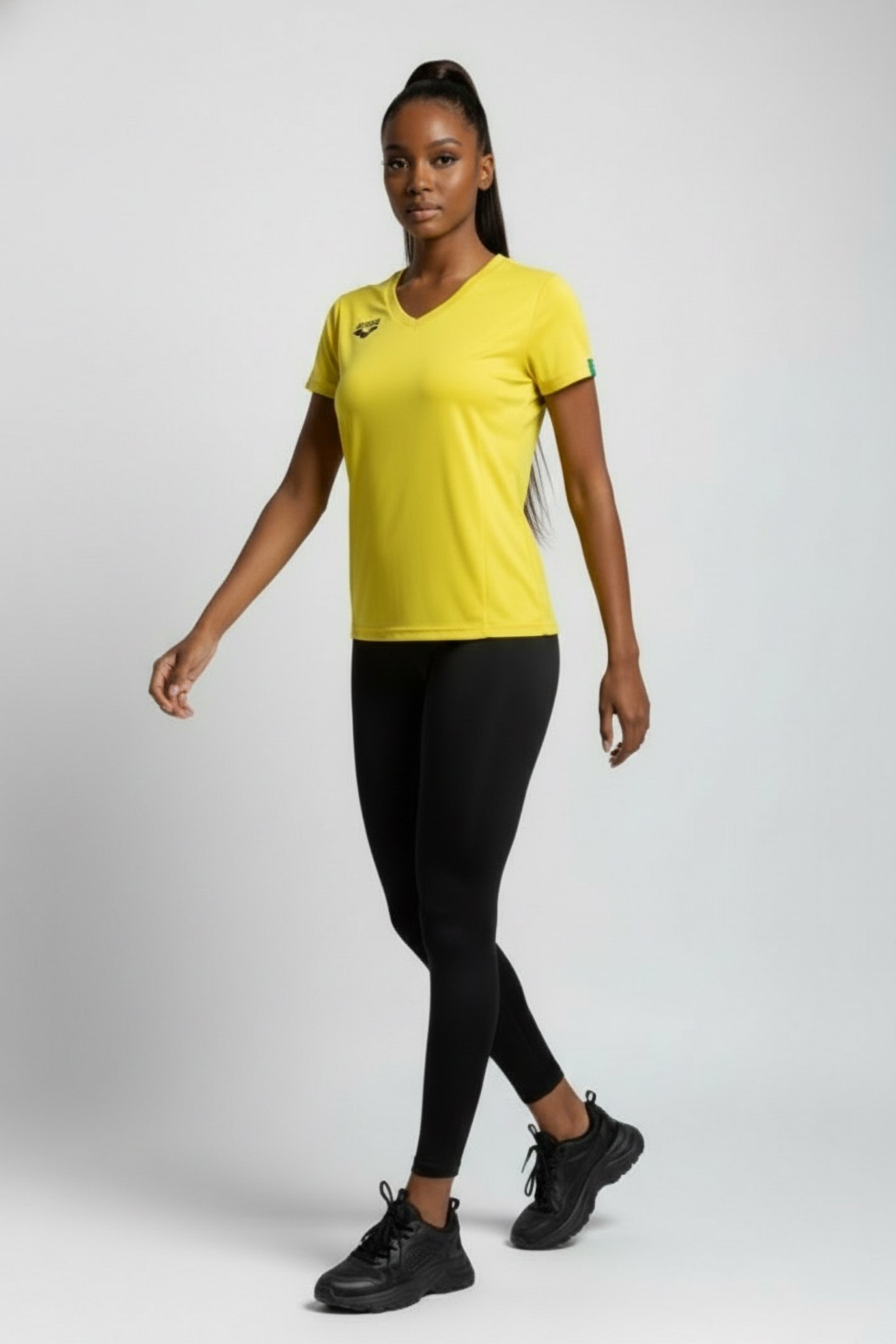 TEAM T-SHIRT PANEL YELLOW-BLACK 1