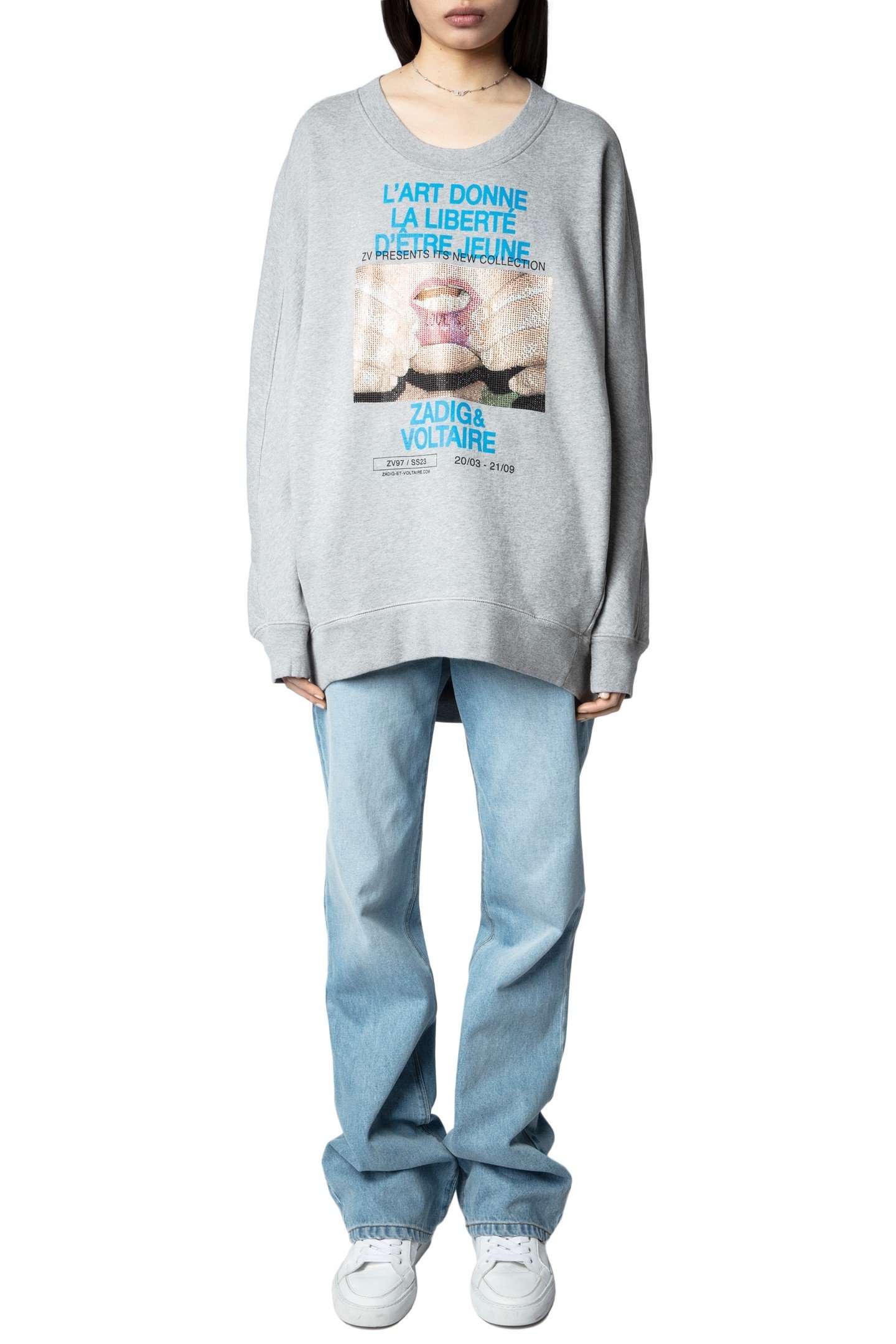 FREYA PHOTOPRINT MOUTH DRESS GRIS CHINE 1