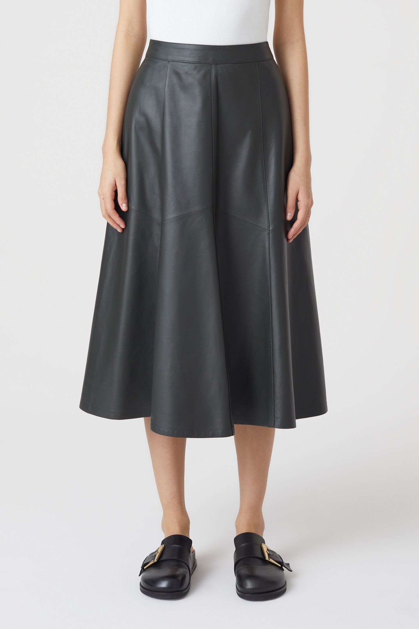 LEATHER SKIRT ARMY GREEN 3