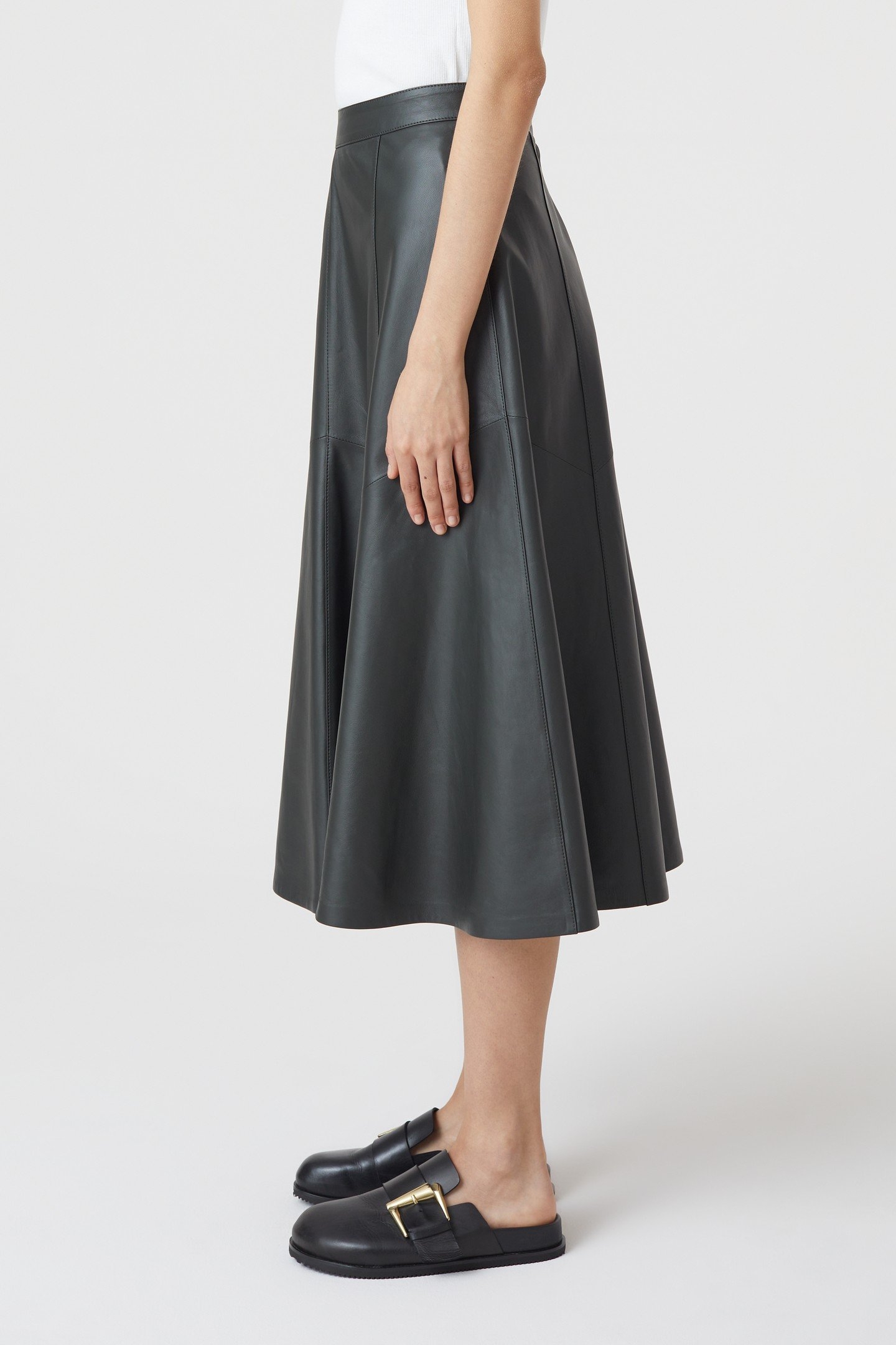 LEATHER SKIRT ARMY GREEN 5