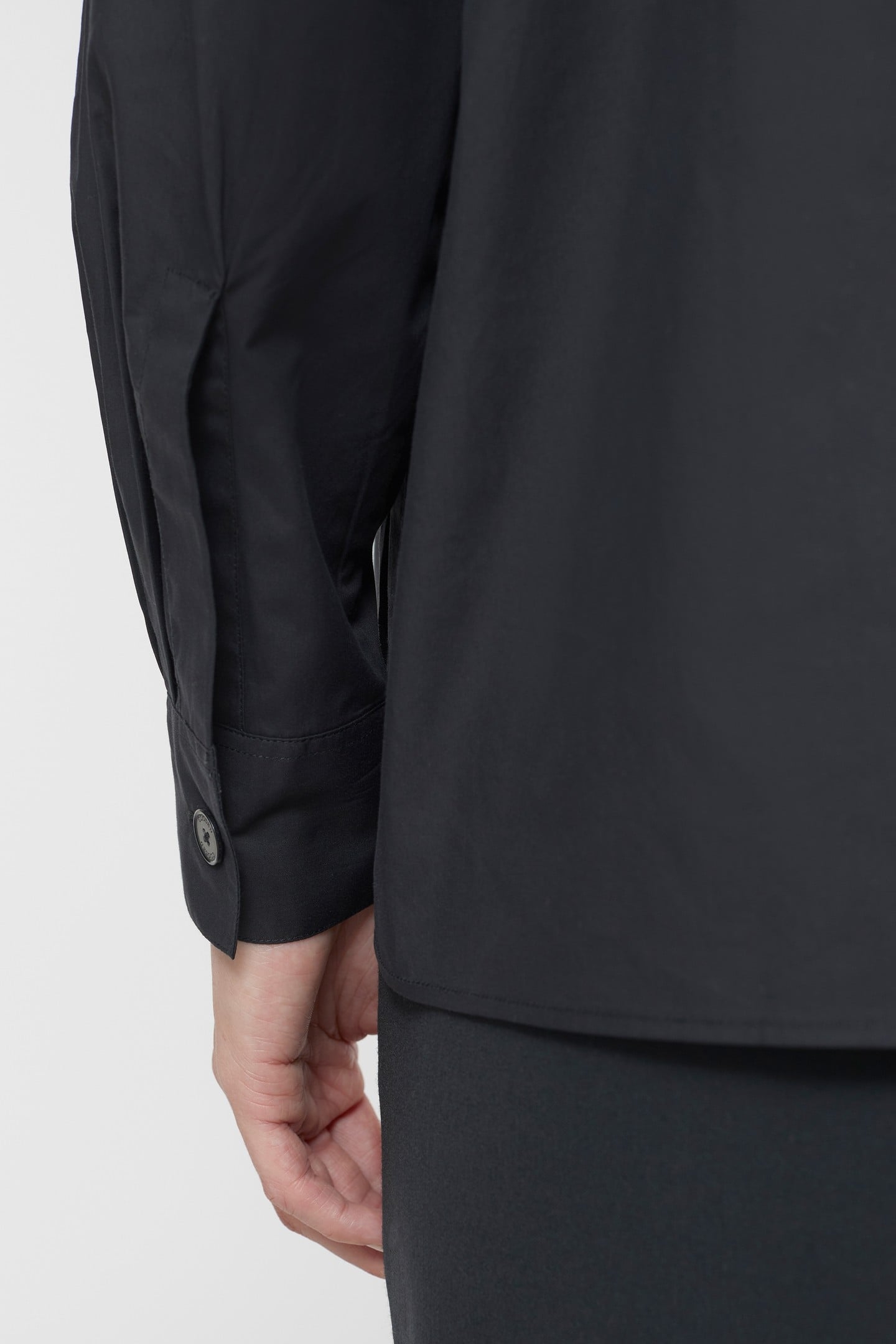 NO COLLAR BLOUSE SHIRT BLACK 6