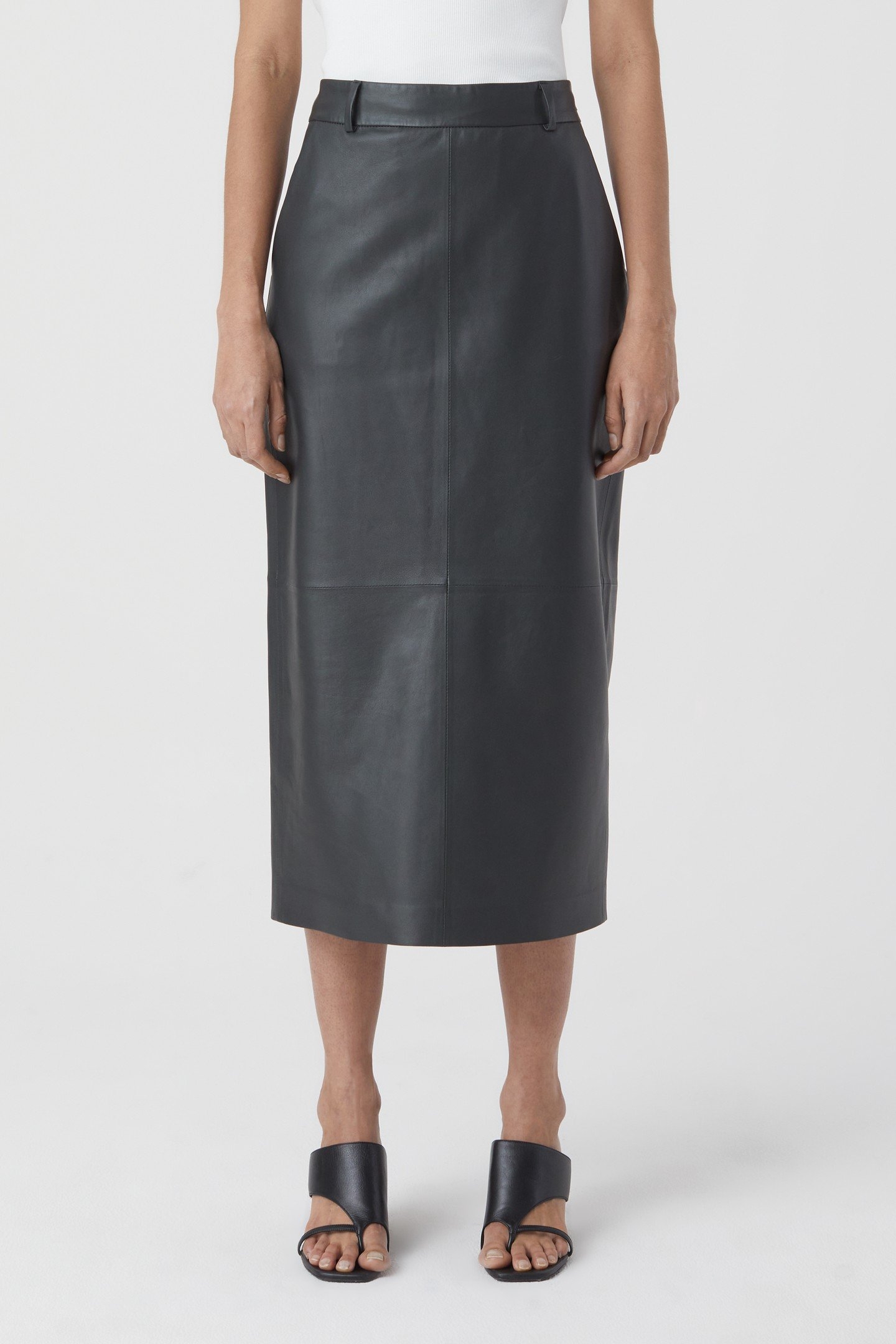 SLIM PENCIL SKIRT CHARCOAL 2