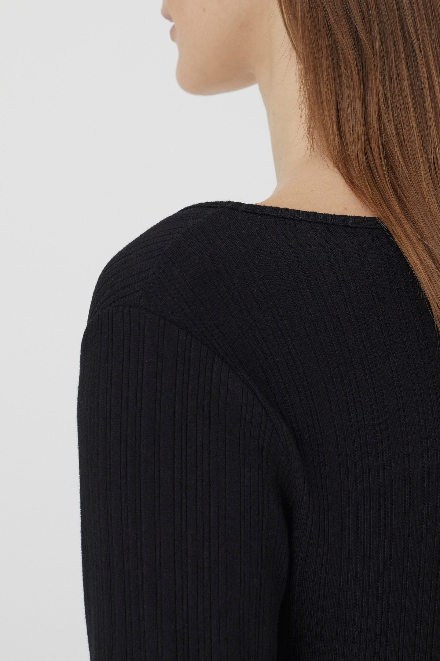 V NECK CARDIGAN T-SHIRTS BLACK 6