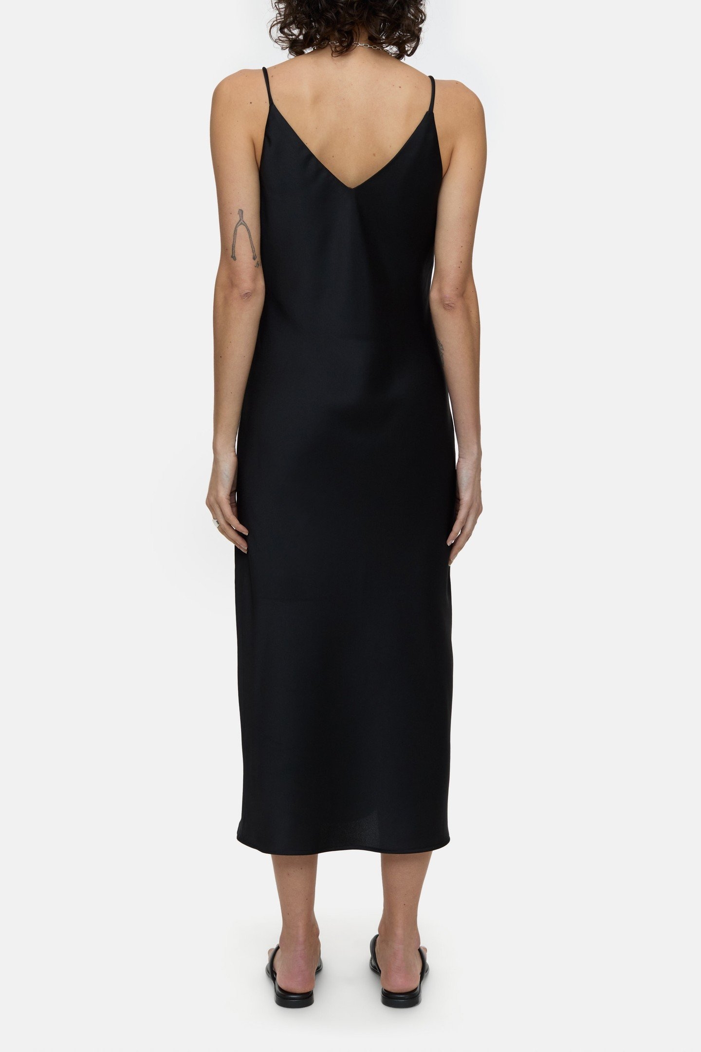 WAISTED SLIP DRESS BLACK 3