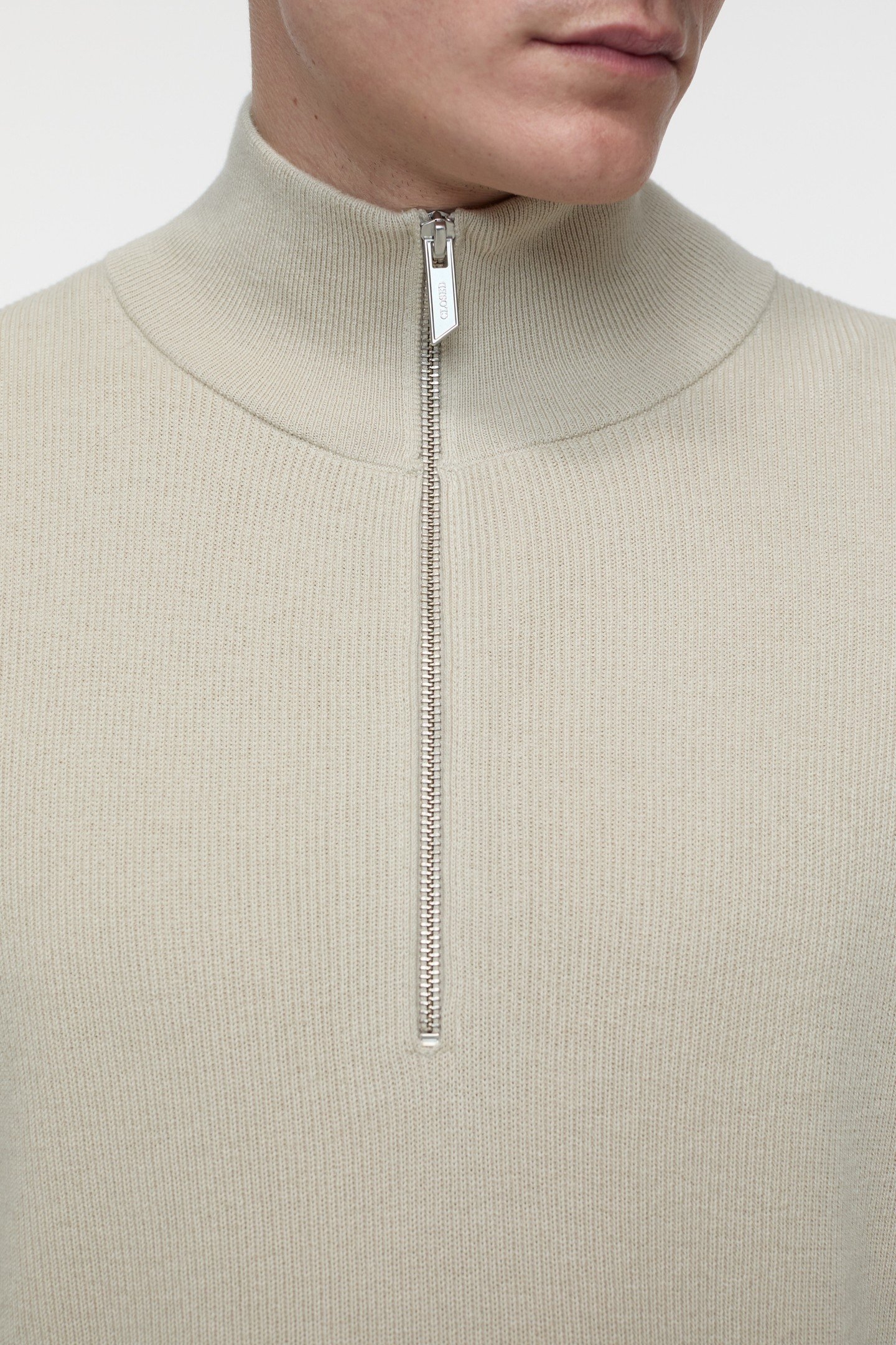 HALF ZIP JUMPER KNITS TONKA BEIGE 5