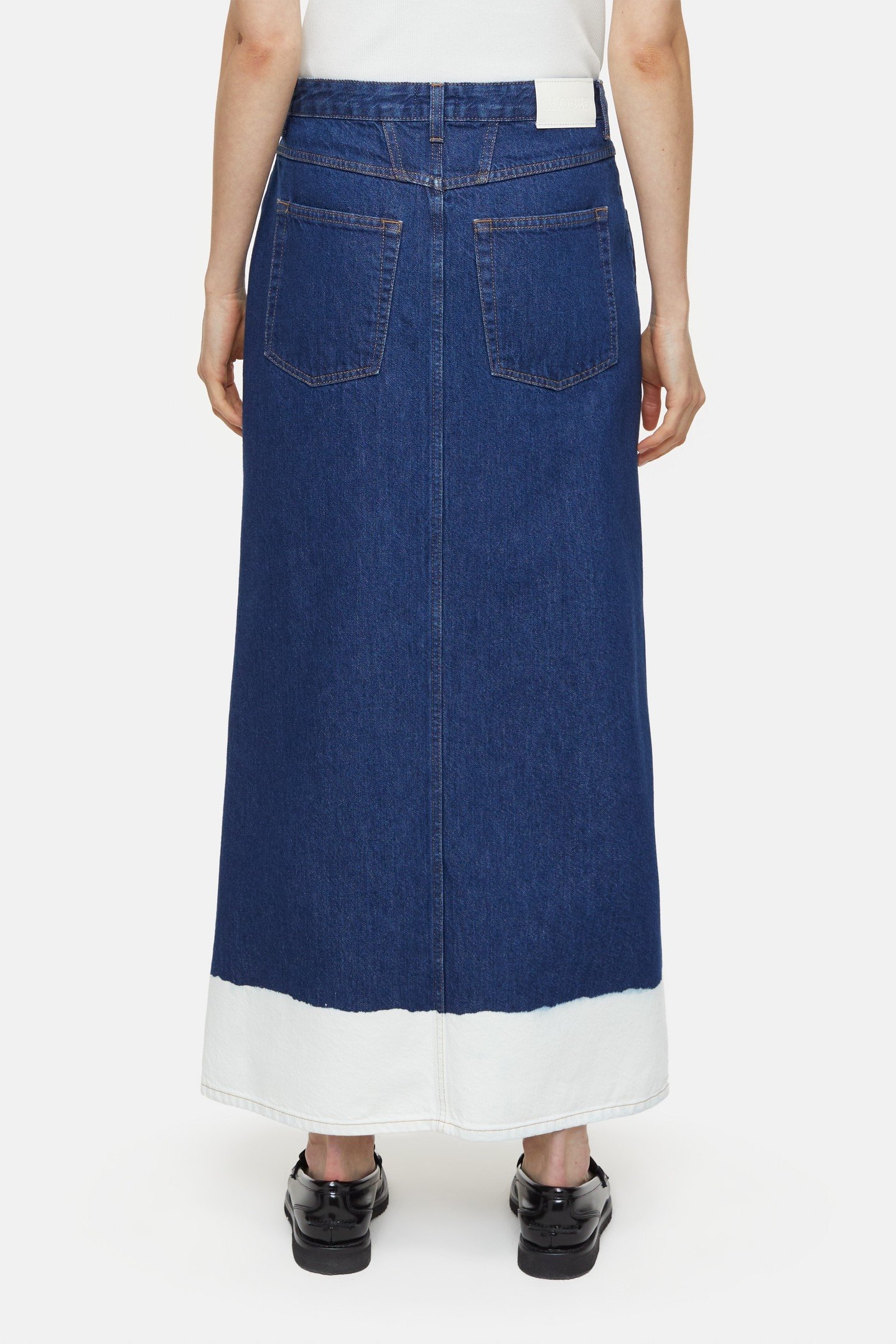 LONG X-POCKET SKIRT MID BLUE 4