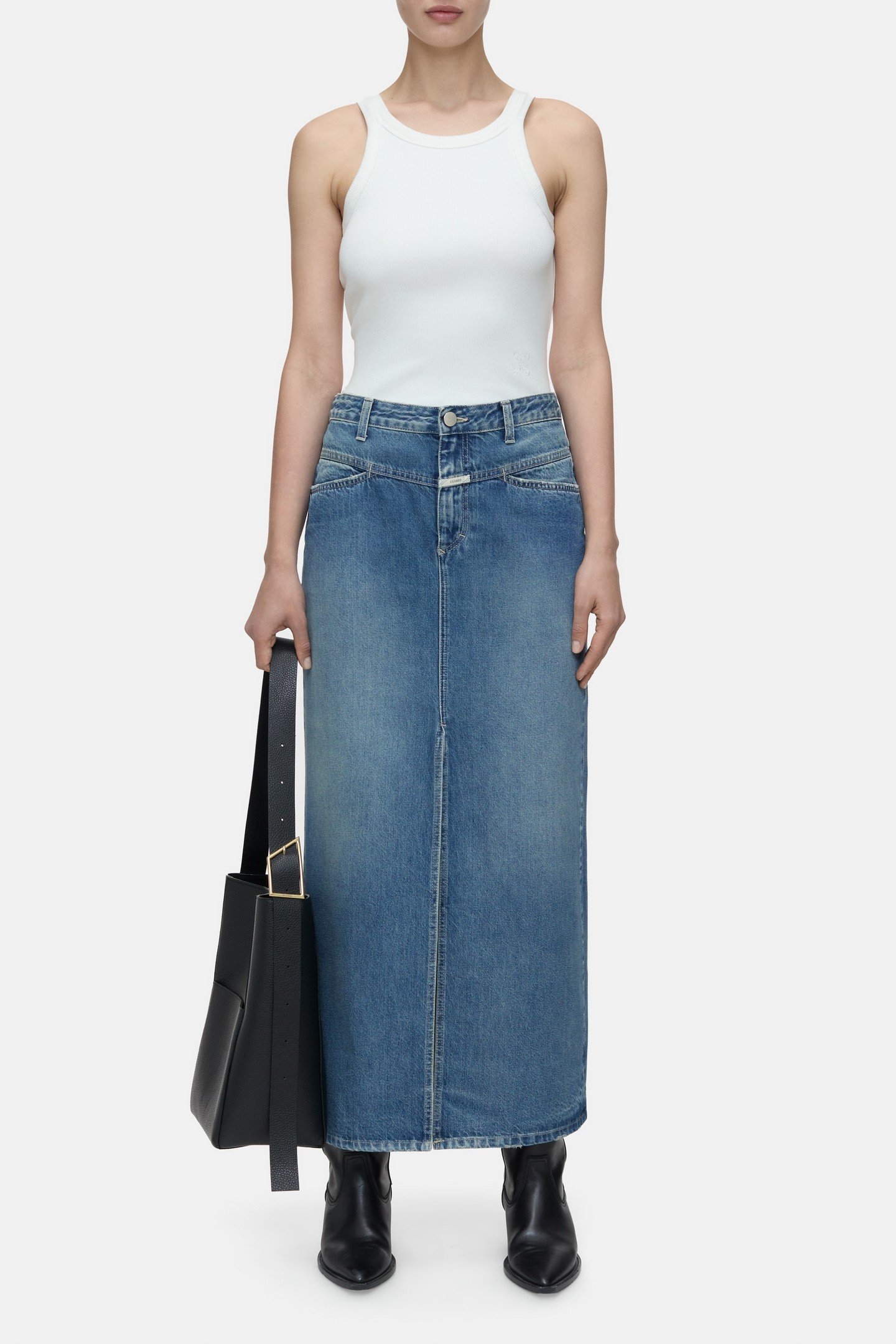 LONG X-POCKET SKIRT DARK BLUE 7