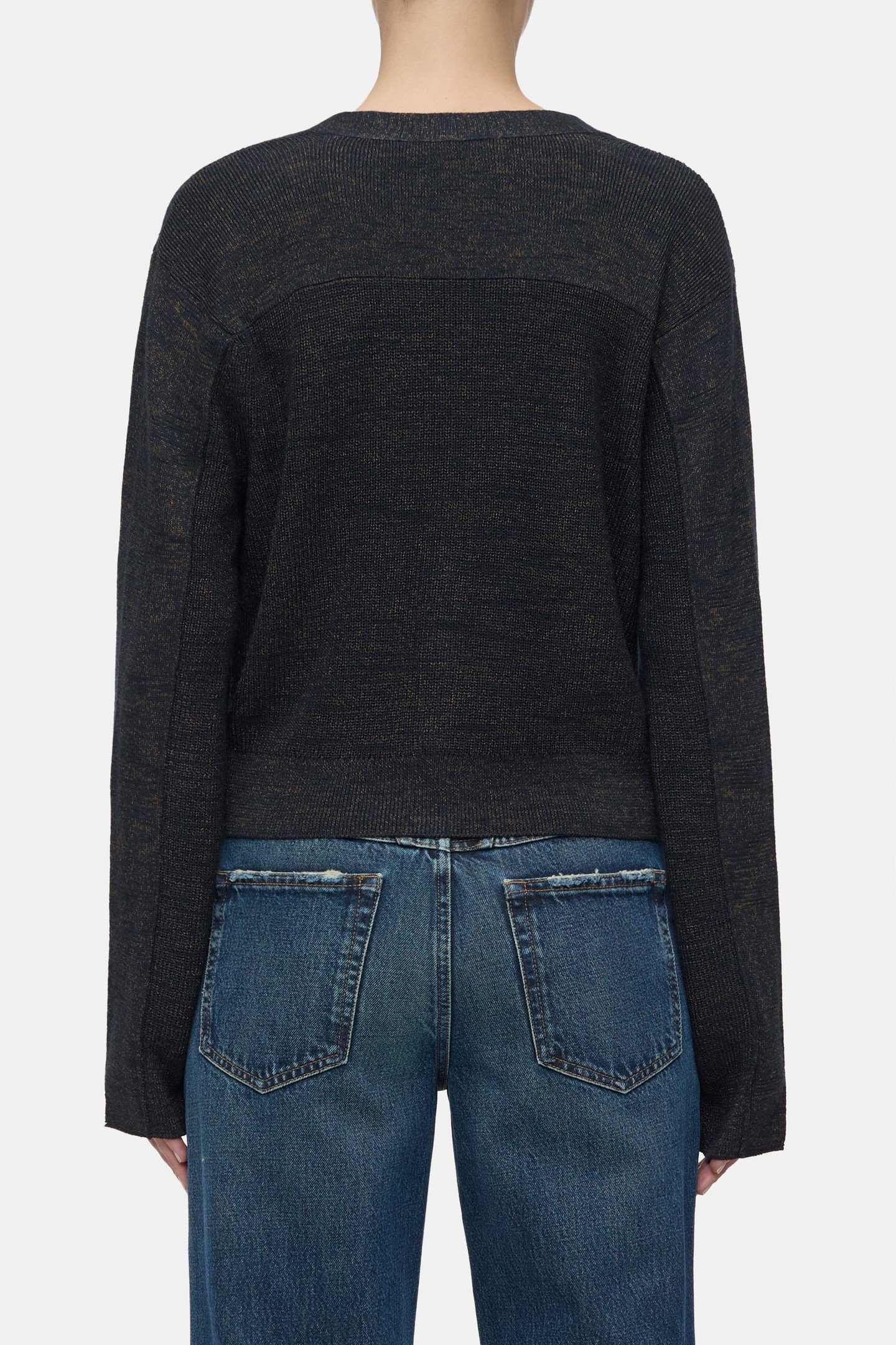 CROPPED CARDIGAN KNITS SMOKEY BLUE 2