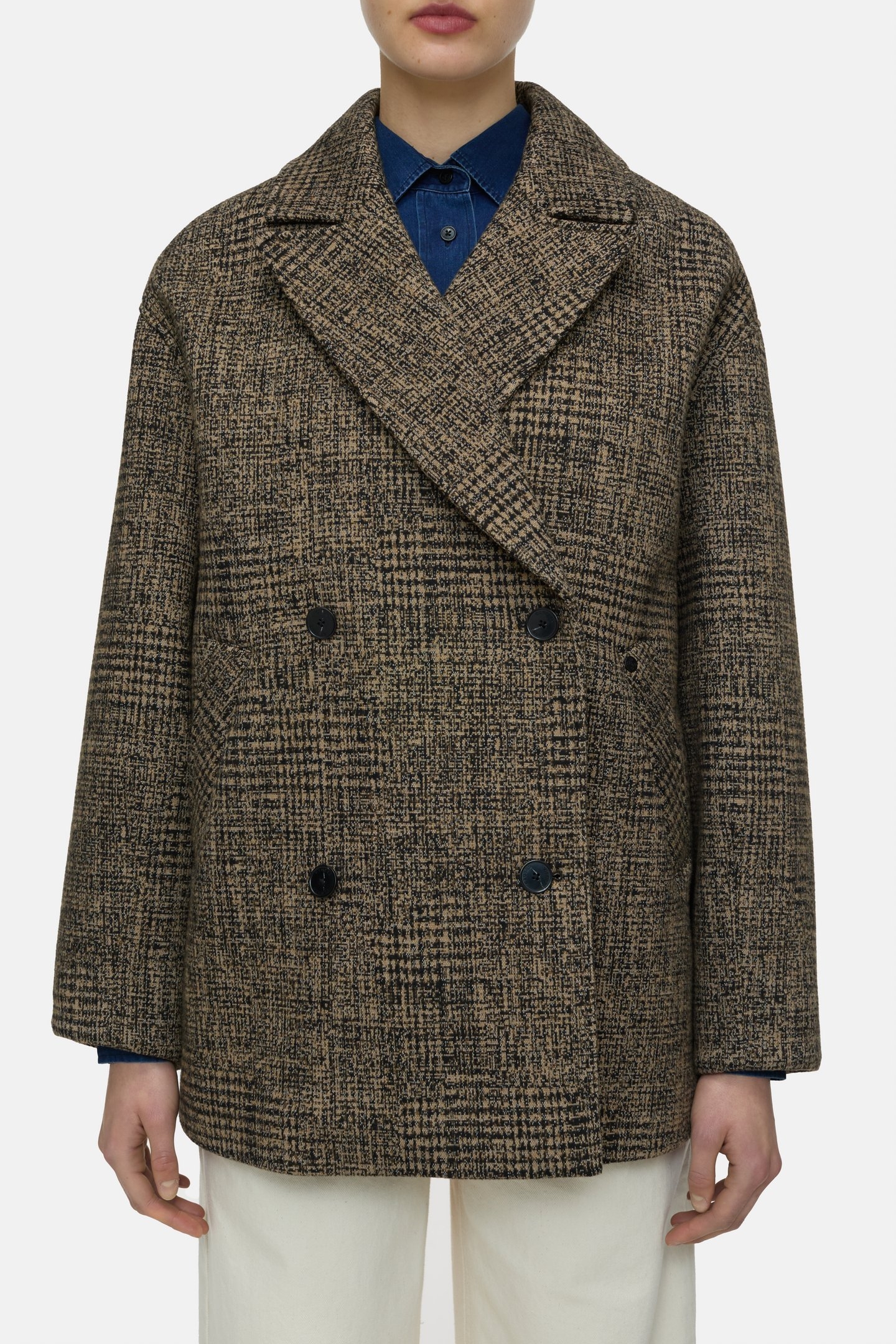 DOUBLE BREASTED COAT JACKET BISCOTTI BROWN 3