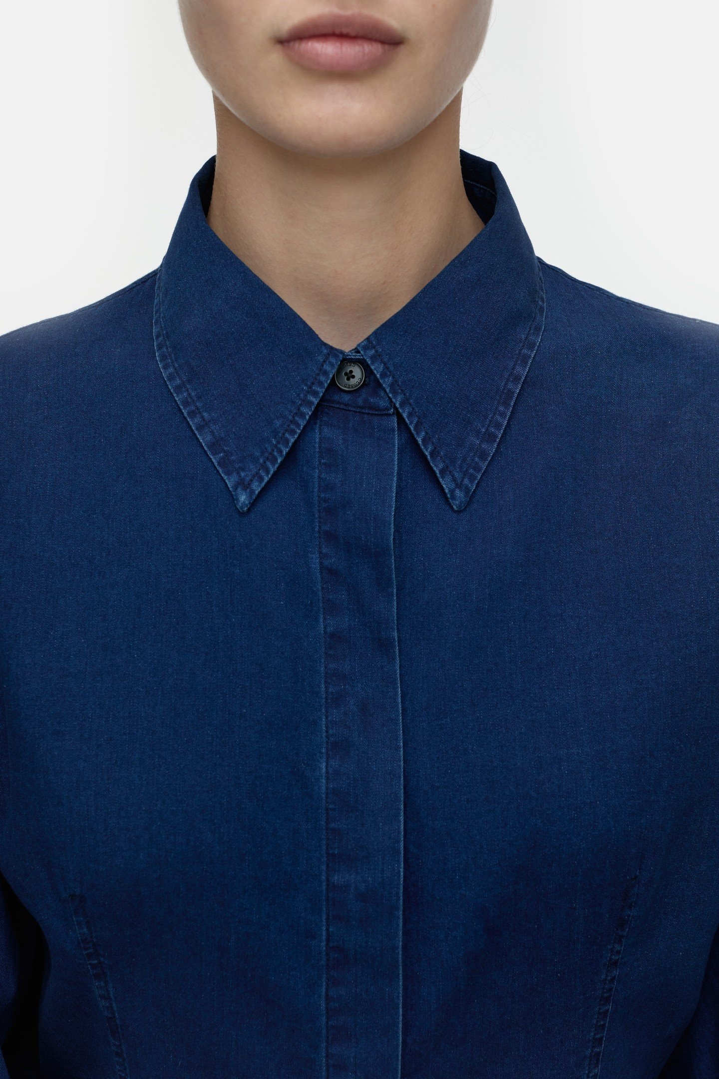 CROPPED BLOUSE SHIRT DARK BLUE 4