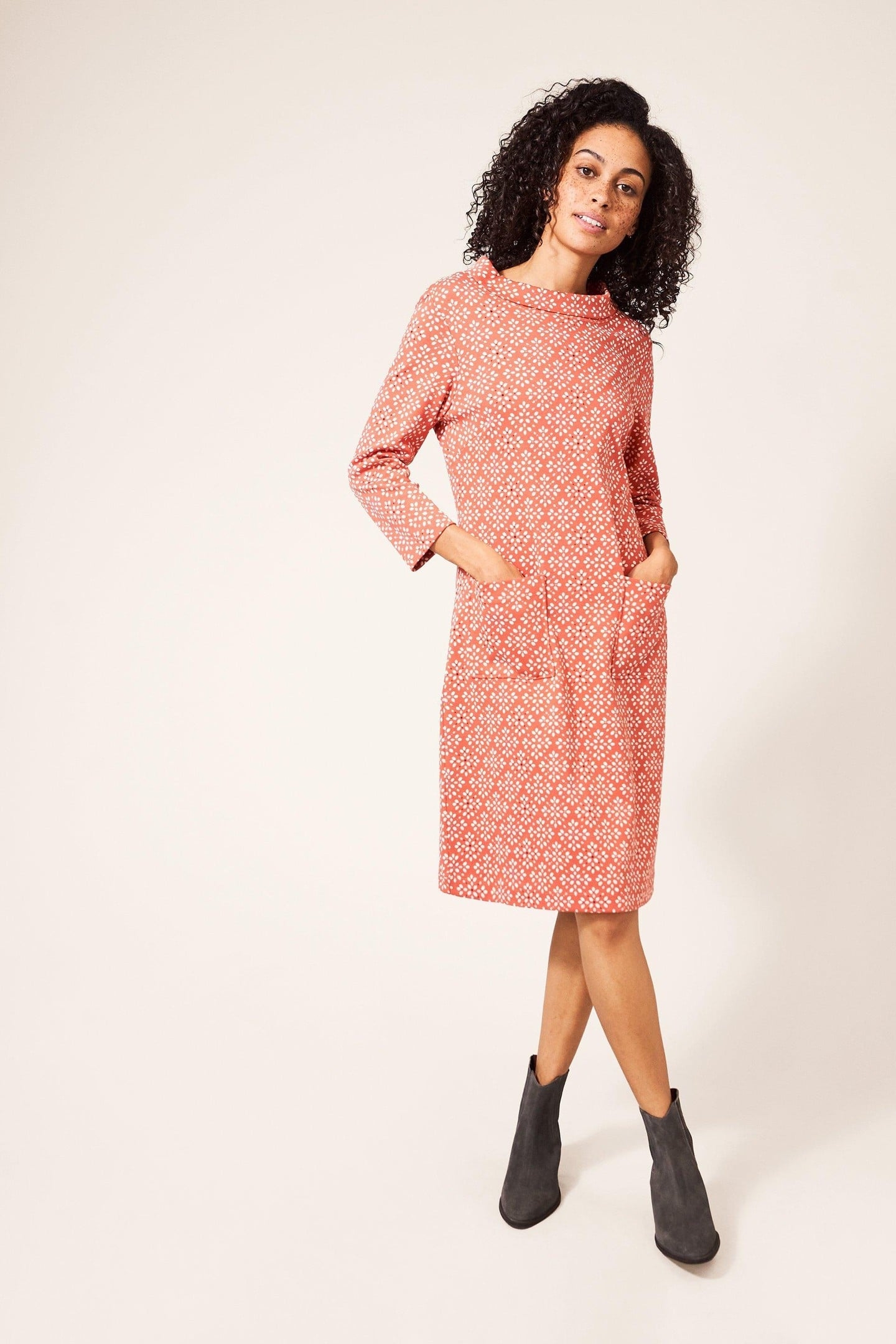 ANNA DRESS RED MULTI 1