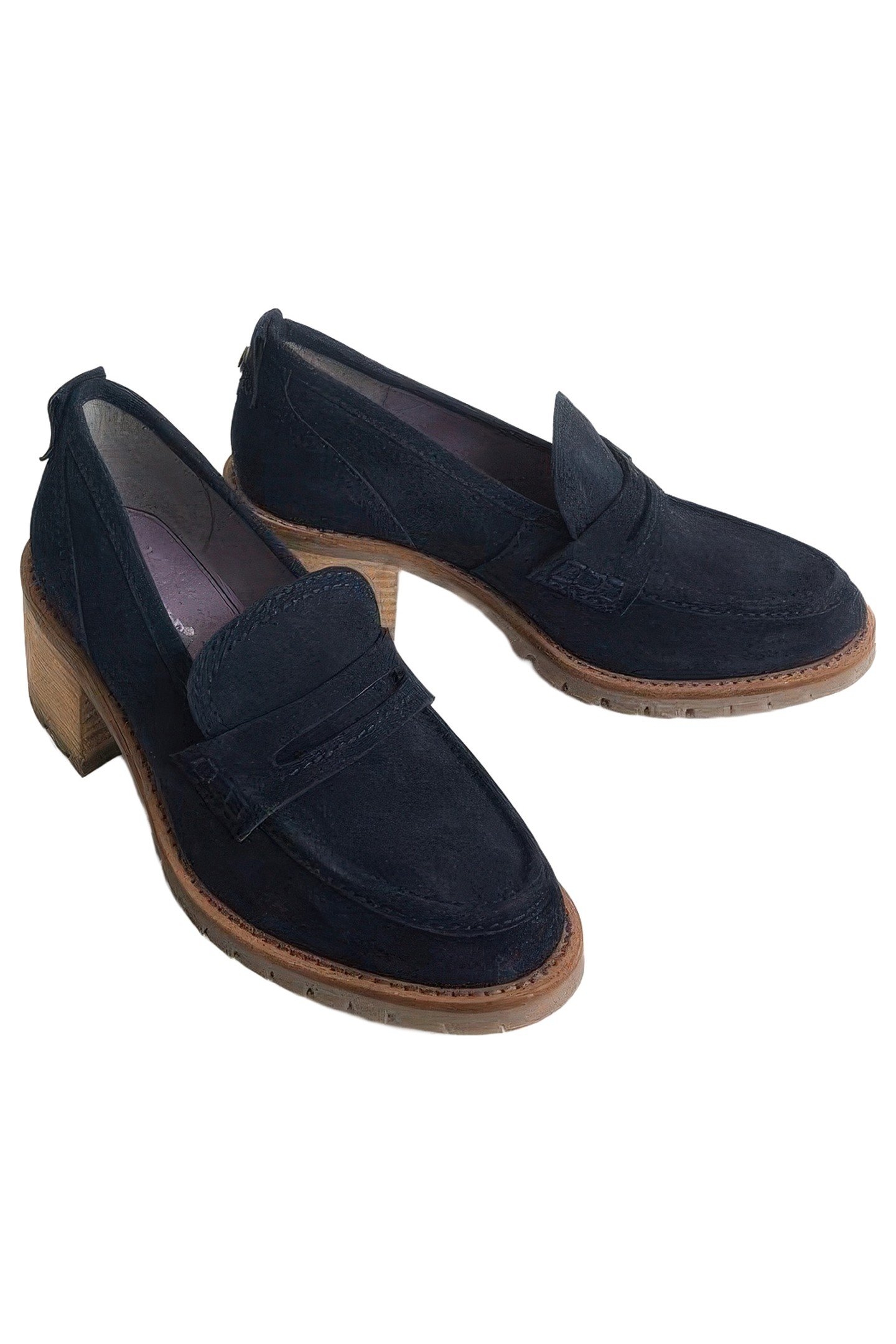 GIGI HEELED LOAFER NAVY 3