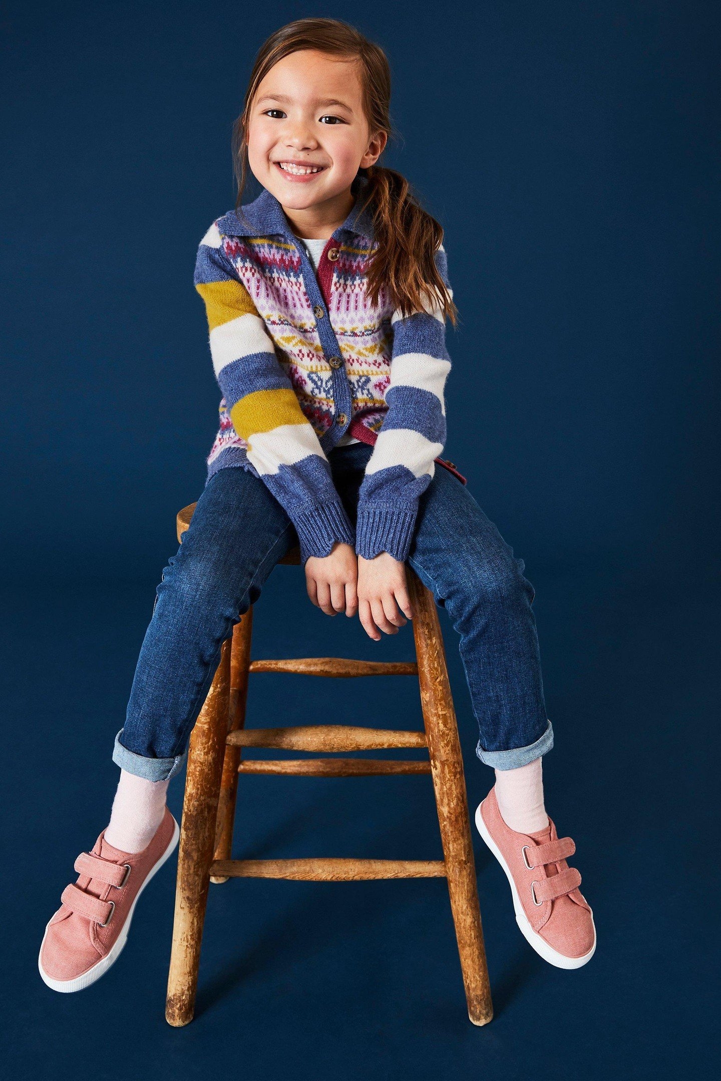 FAIRISLE COLLARED CARDIGAN BLUE MULTI 2