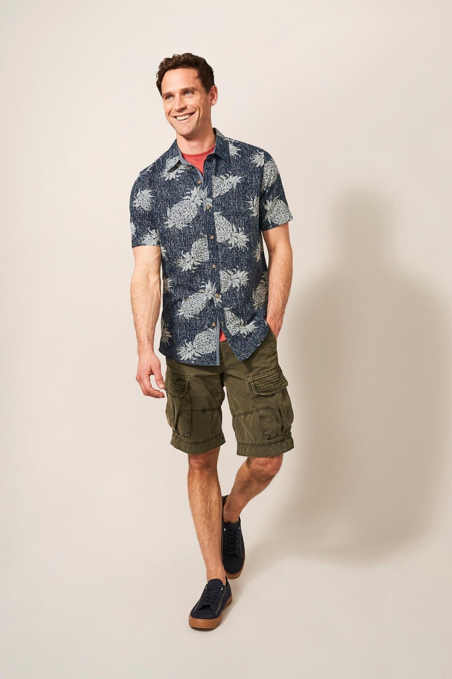 PENARE PINEAPPLE PR SS SHIRT DARK NAVY 2